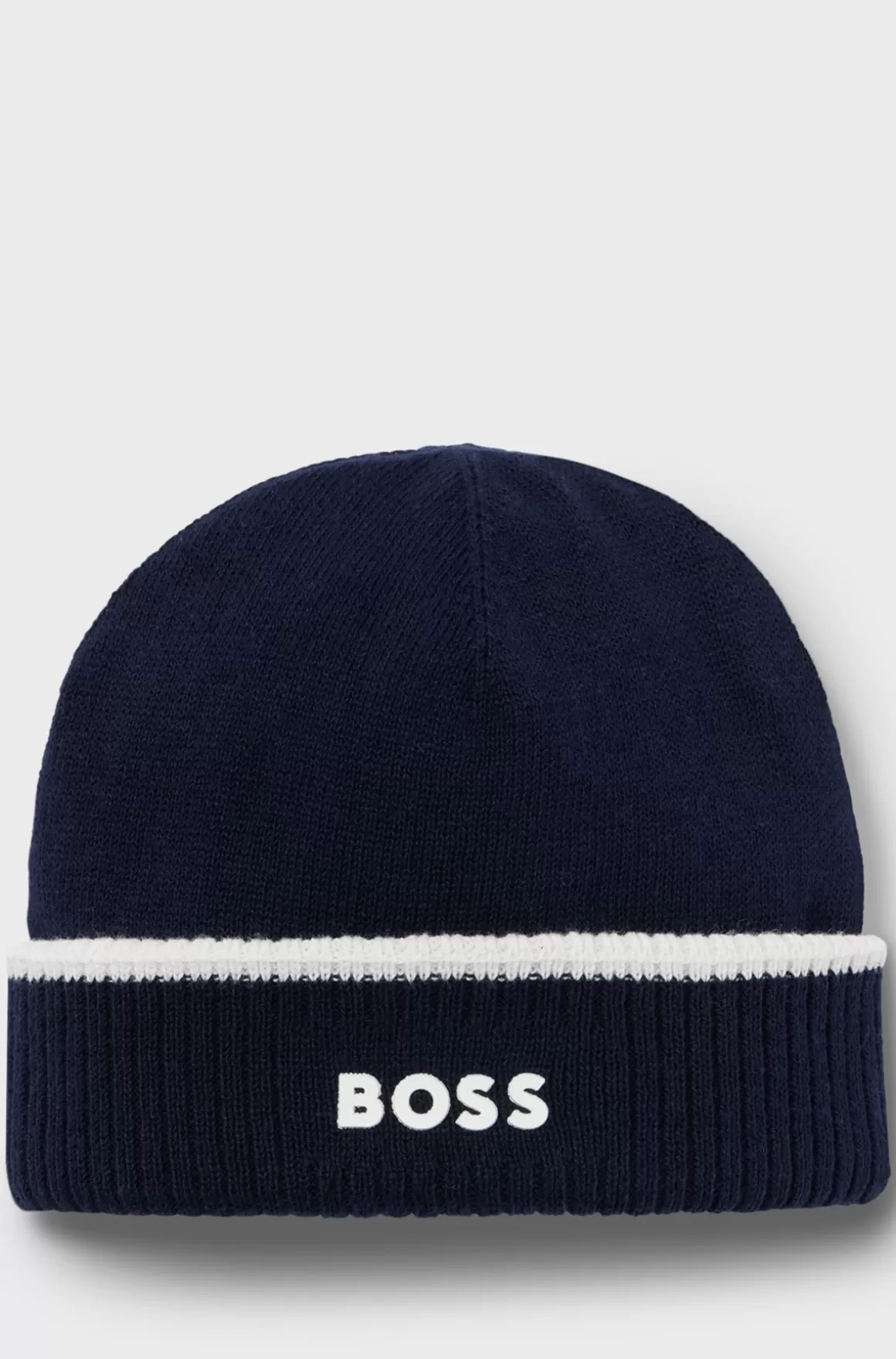 Børn HUGO BOSS Strikhue Til Børn I Bomuld Med Gummilogo