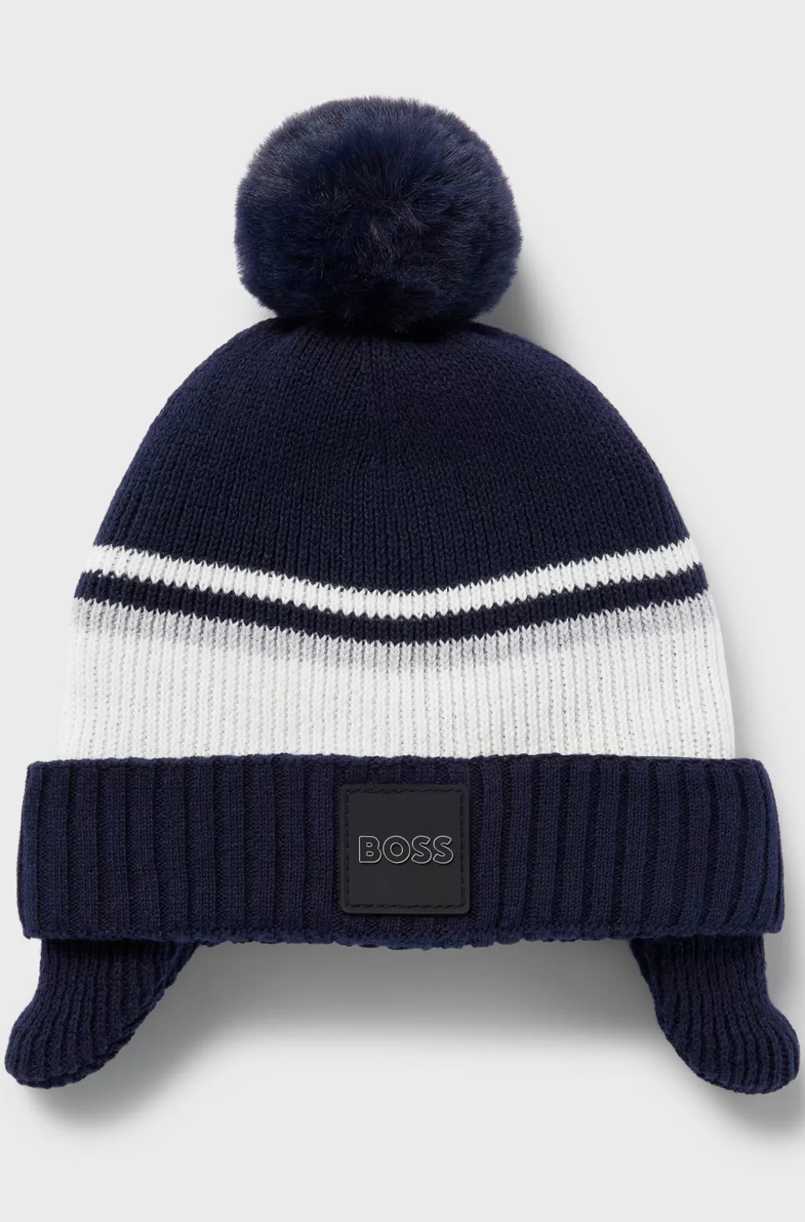 Børn HUGO BOSS Strikhue Til Børn I Strikket Bomuld Med Pompon
