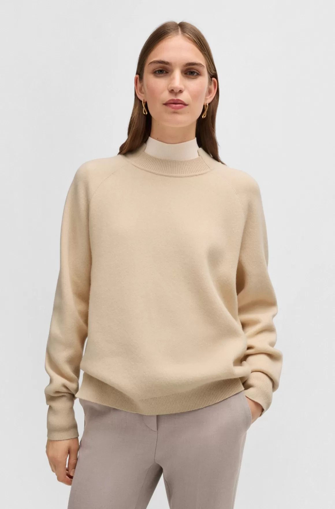 HUGO BOSS Strikket Sweater I Ny Uld Og Kashmir