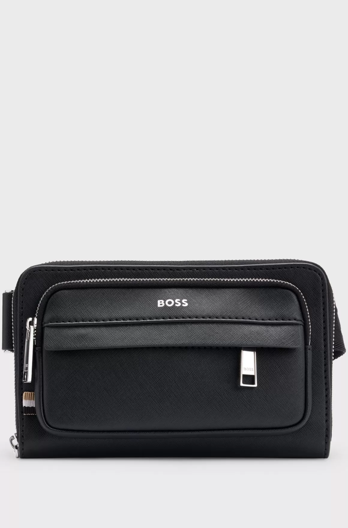 HUGO BOSS Struktureret Crossbody-taske Med Brandede Detaljer