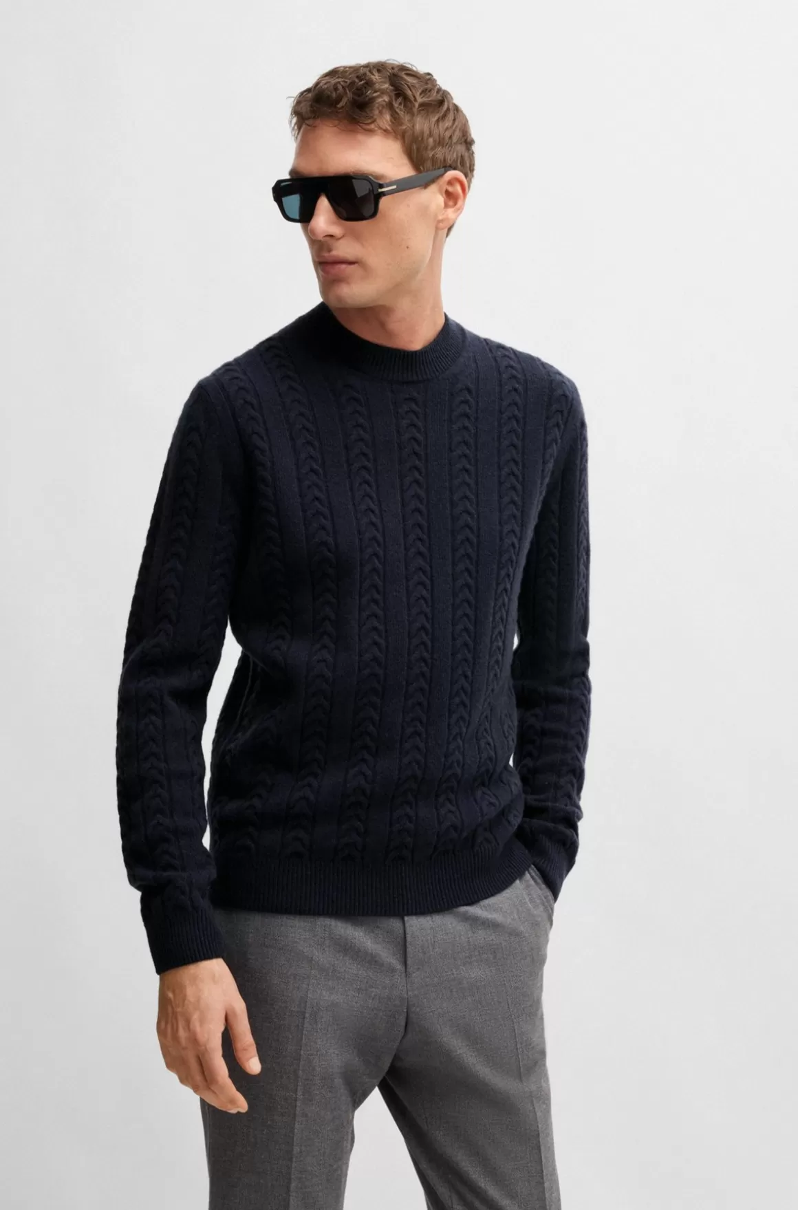 HUGO BOSS Sweater Af Kabelstrik Fra BOSS SELECTED BY BECKHAM