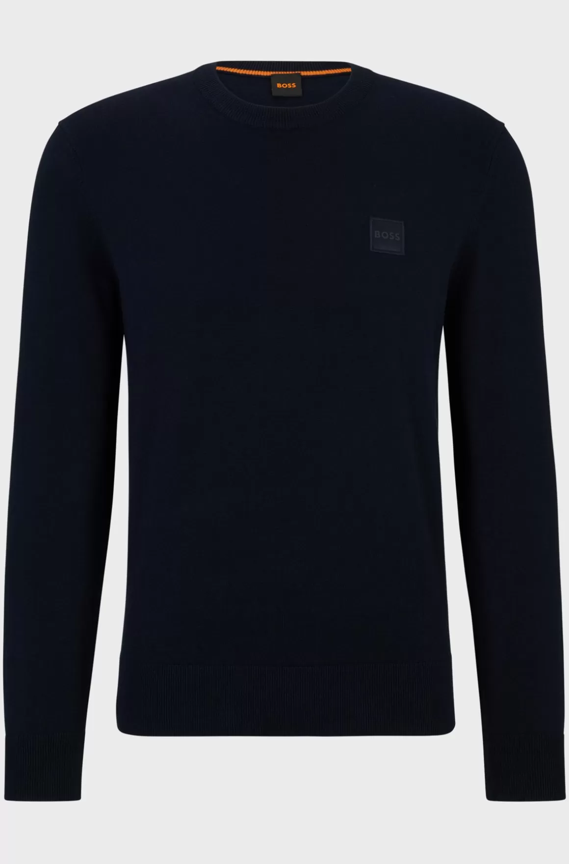 HUGO BOSS Sweater Med Crew Neck Og Logo I Bomuld Og Kashmir