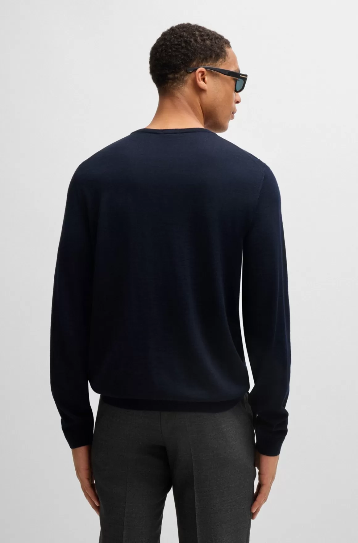 HUGO BOSS Sweater Med Slim Fit Og Crew Neck I Ny Uld