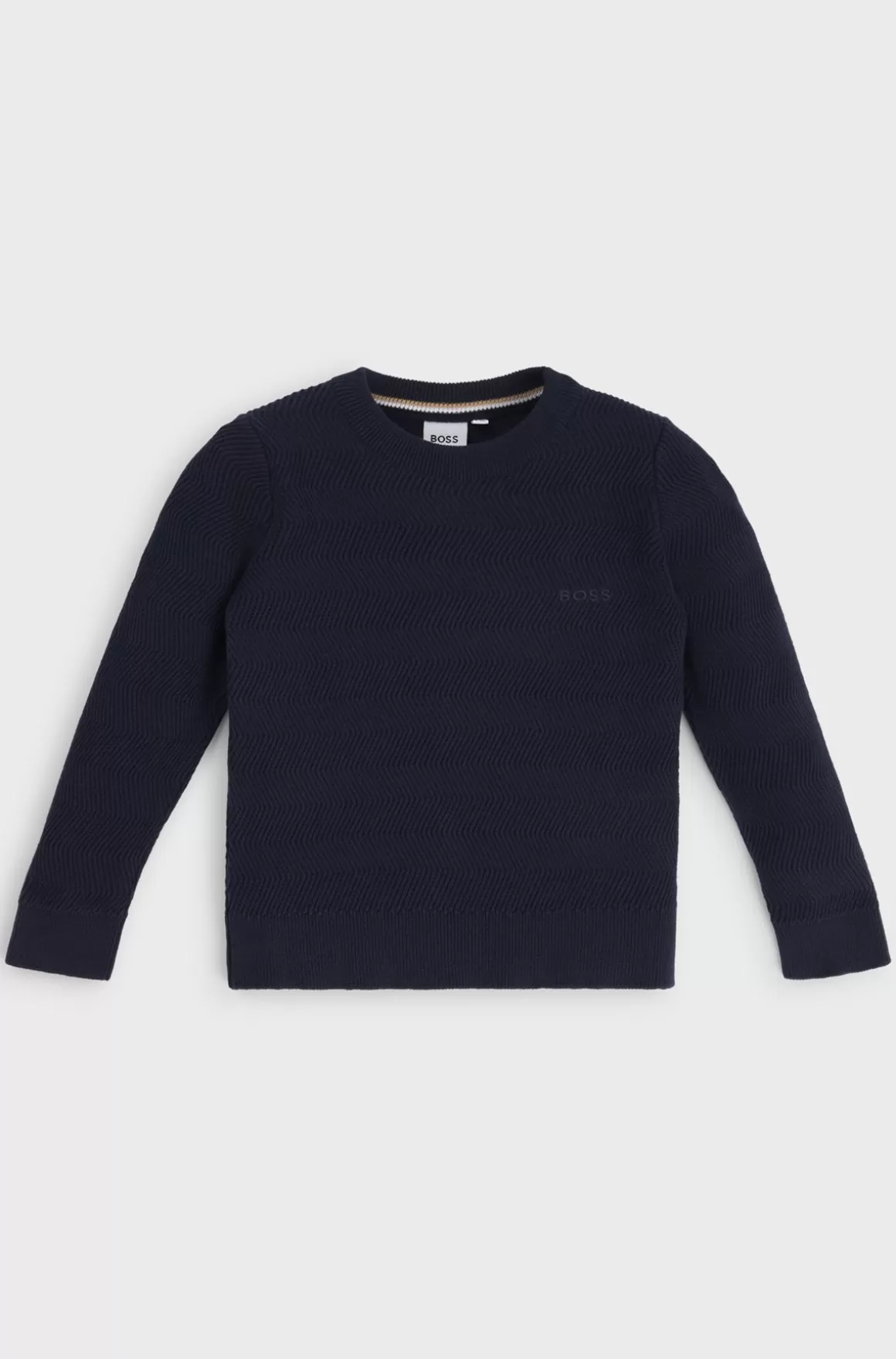 Børn HUGO BOSS Sweater Til Børn I Bomuld Med Jacquardmønster