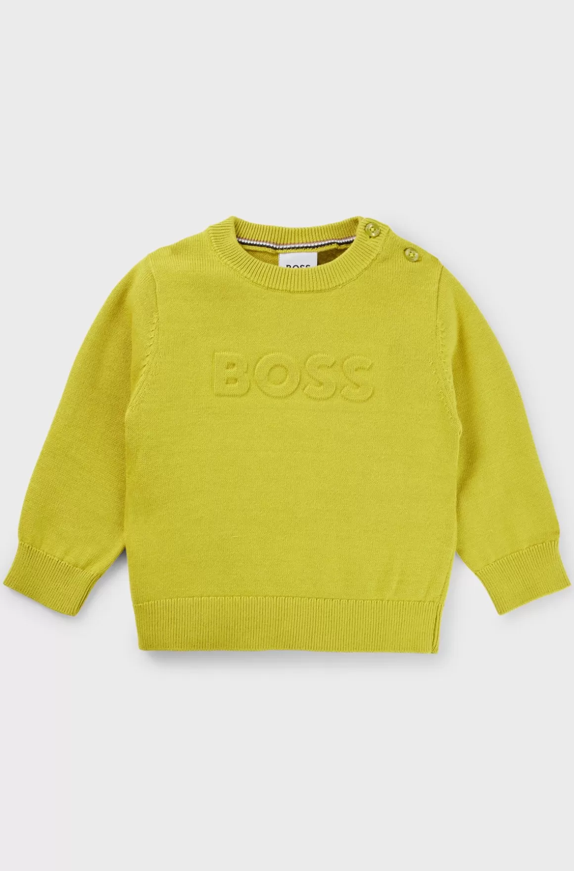 Børn HUGO BOSS Sweater Til Børn I Strikket Bomuld Med Præget Logo