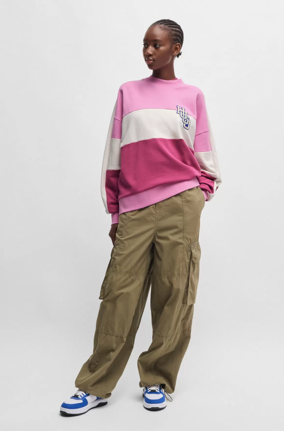 HUGO BOSS Sweatshirt Af Bomuld Med Oversize Fit Og Logo