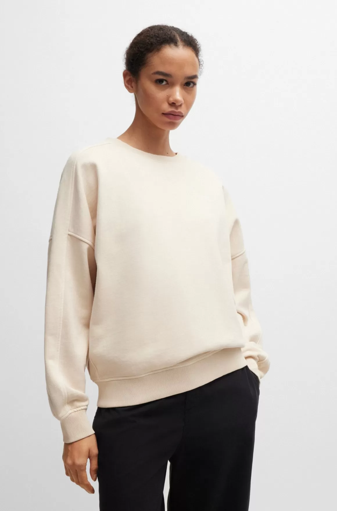 HUGO BOSS Sweatshirt I Bomuld Med Logo Og Rund Hals