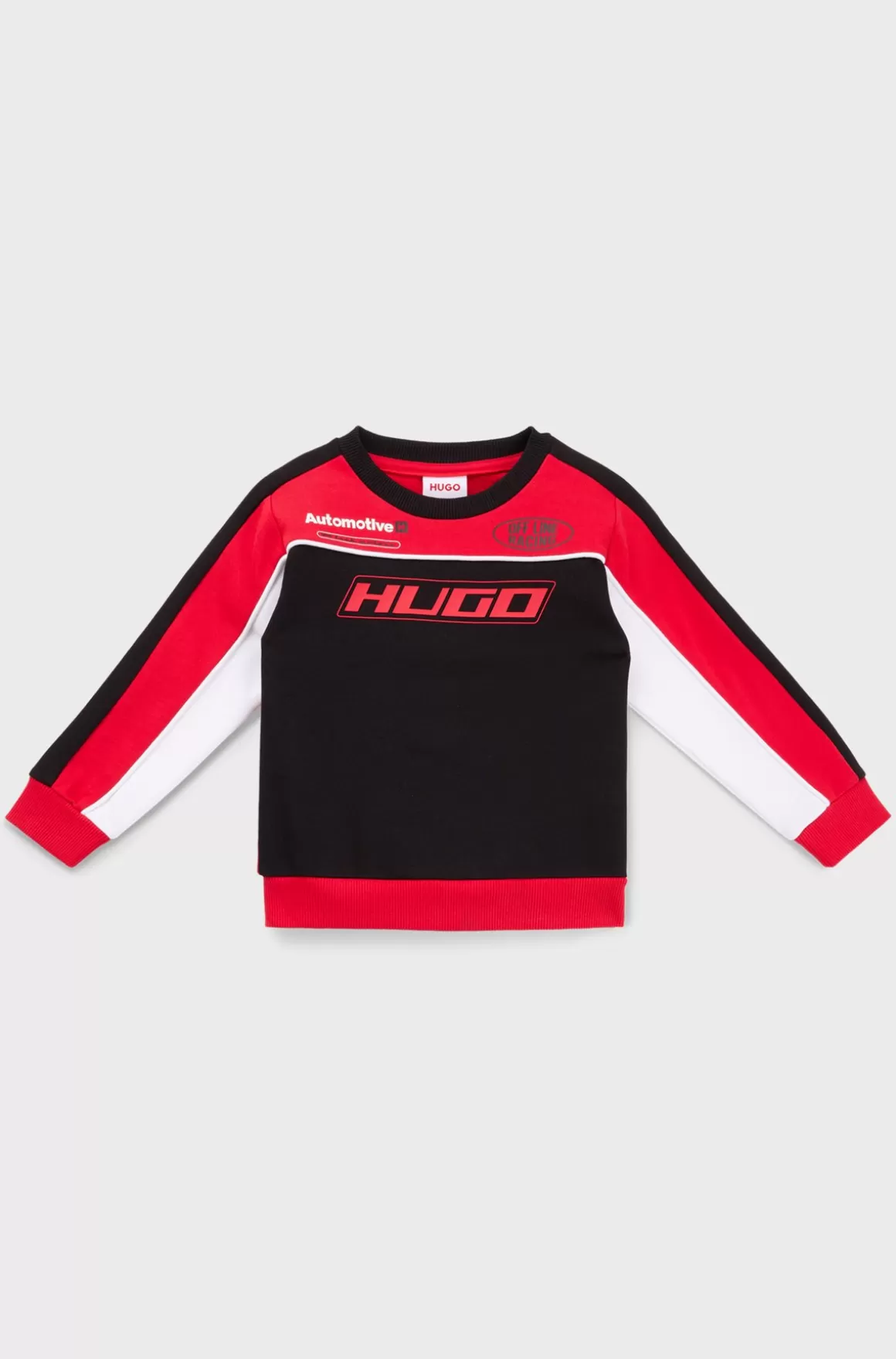 Børn HUGO BOSS Sweatshirt I Bomuldsblanding Med Racersportsinspirerede Detaljer Til Børn