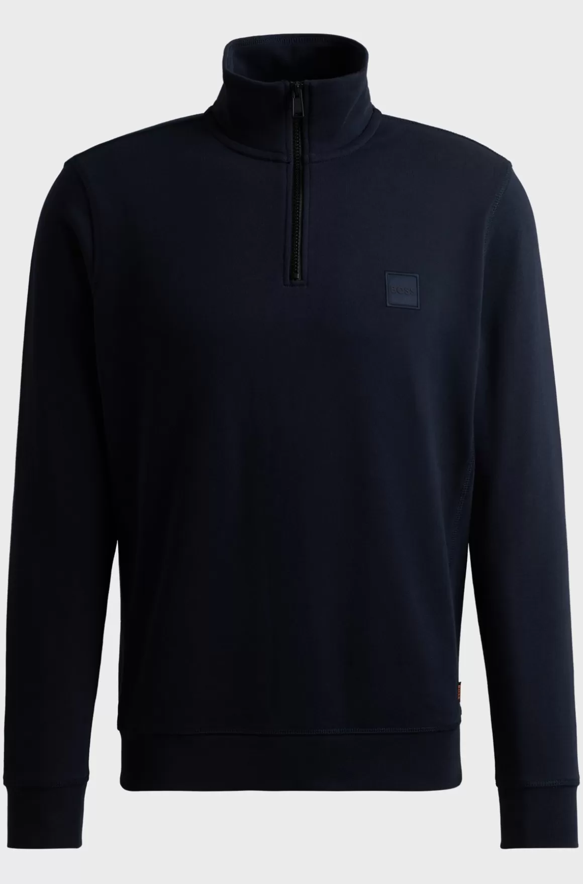 HUGO BOSS Sweatshirt I Sweatkvalitet Af Bomuld Med Lynlås I Halsen Og Logomærke