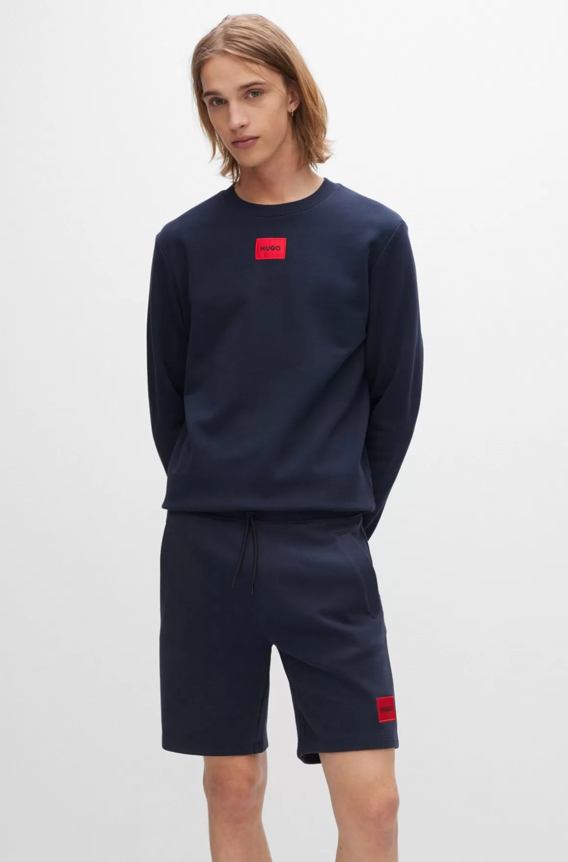 HUGO BOSS Sweatshirt Med Regular Fit Og Logomærke I Bomuldsfrotté