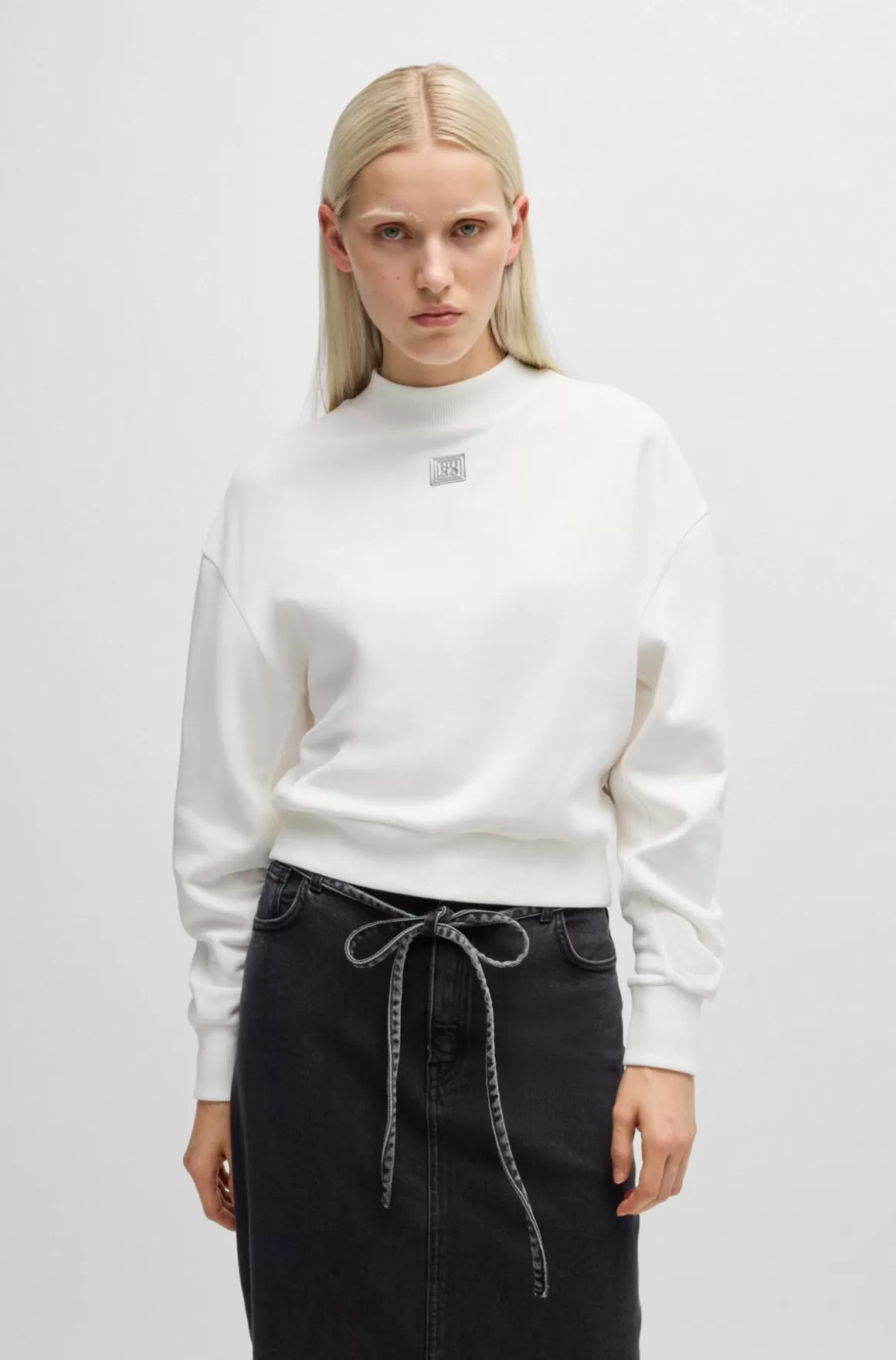 HUGO BOSS Sweatshirt Med Relaxed Fit I Bomuld Med Stablet Logo