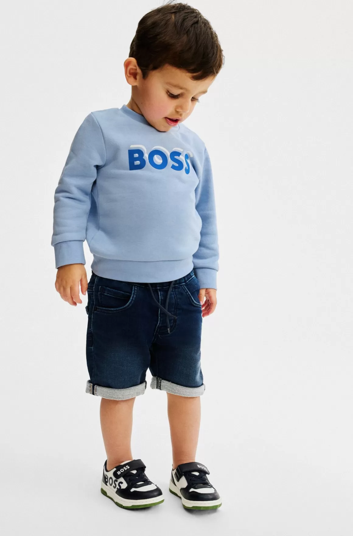 Børn HUGO BOSS Sweatshirt Til Børn I Bomuldsblanding Med Logoprint