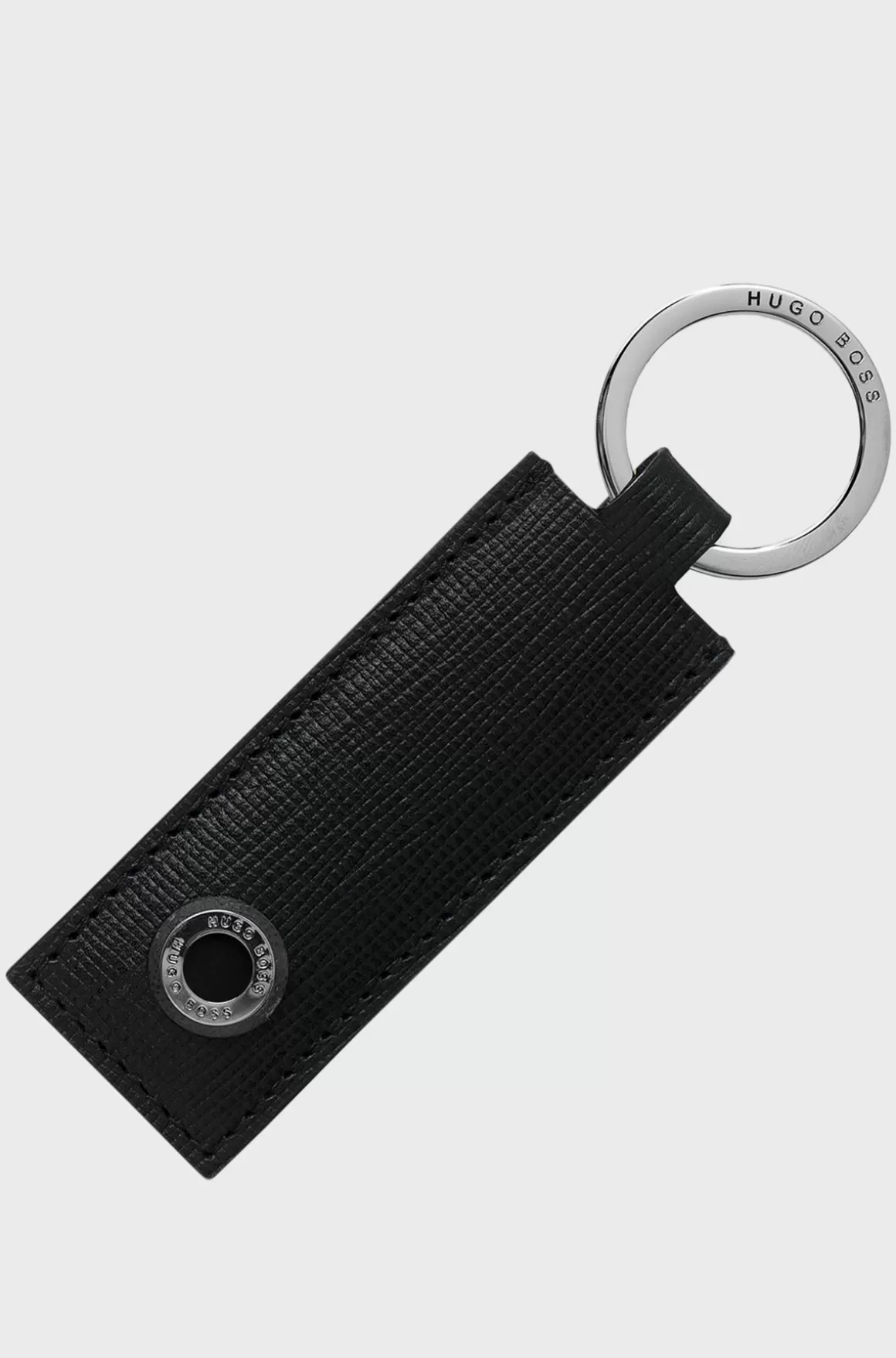 HUGO BOSS Tekstureret Lædernøglering Med Brandet Hardware