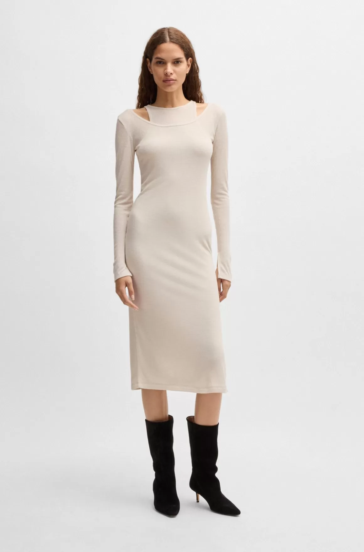 HUGO BOSS To-i-en-kjole Med Lagdelt Effekt
