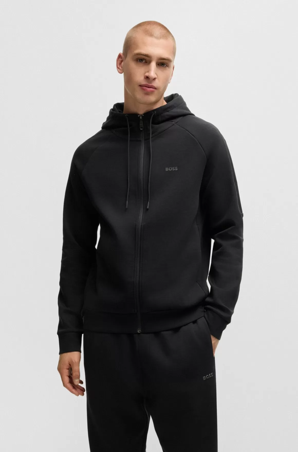 HUGO BOSS Tracksuit I Bomuld Med Stræk Og Logoprint