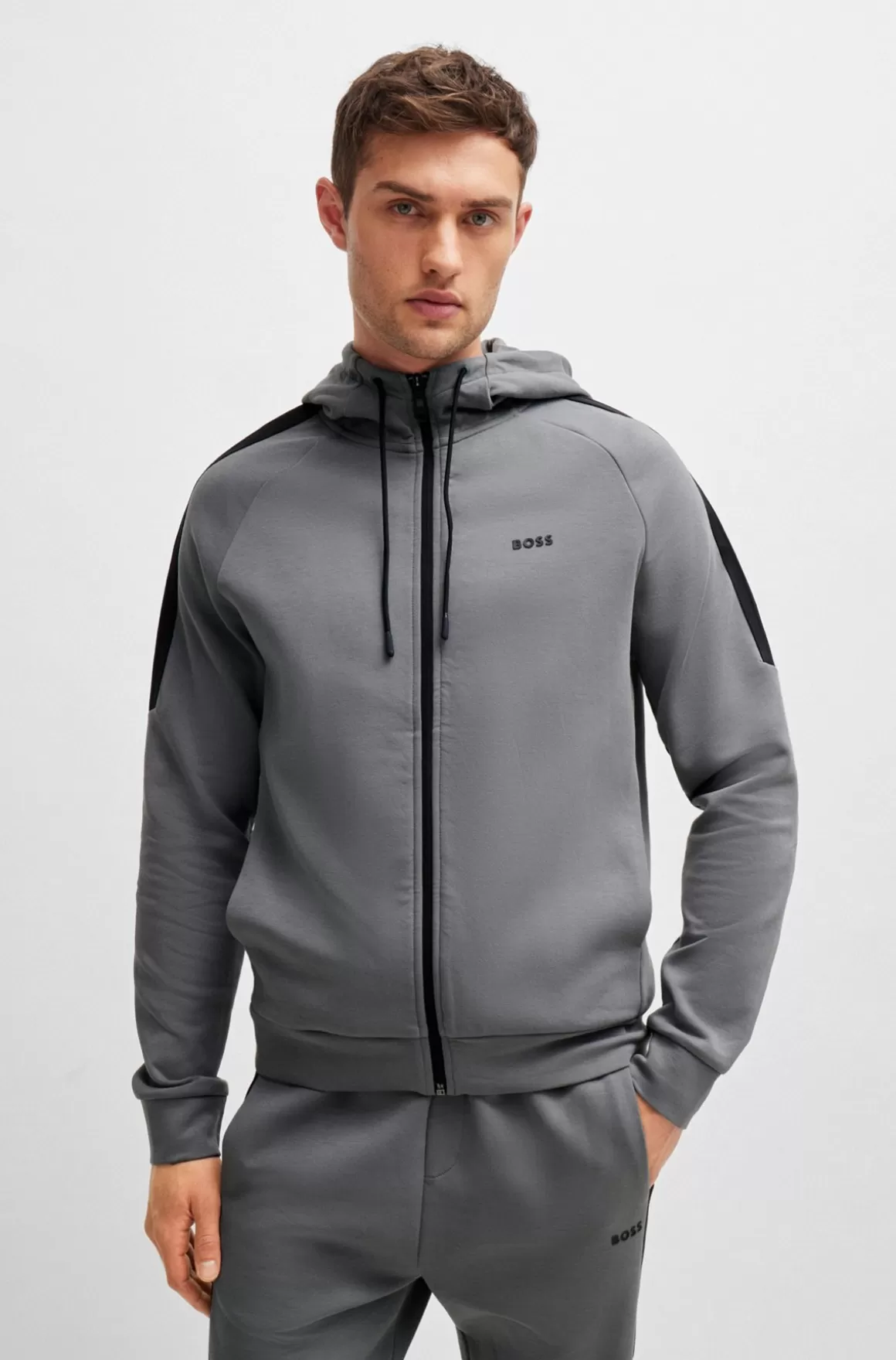 HUGO BOSS Tracksuit I Bomuld Med Stræk Og Logoprint