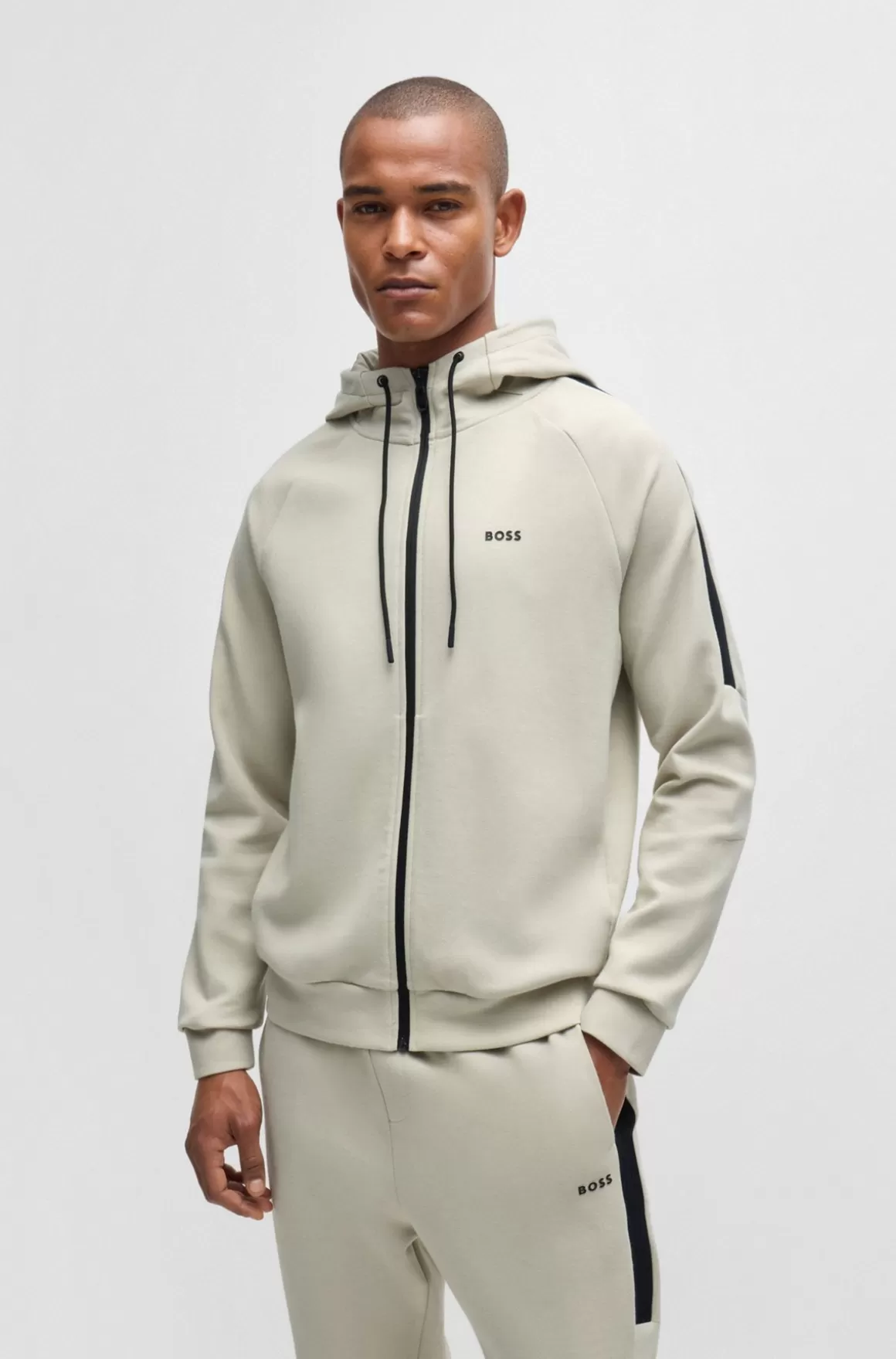 HUGO BOSS Tracksuit I Bomuld Med Stræk Og Logoprint
