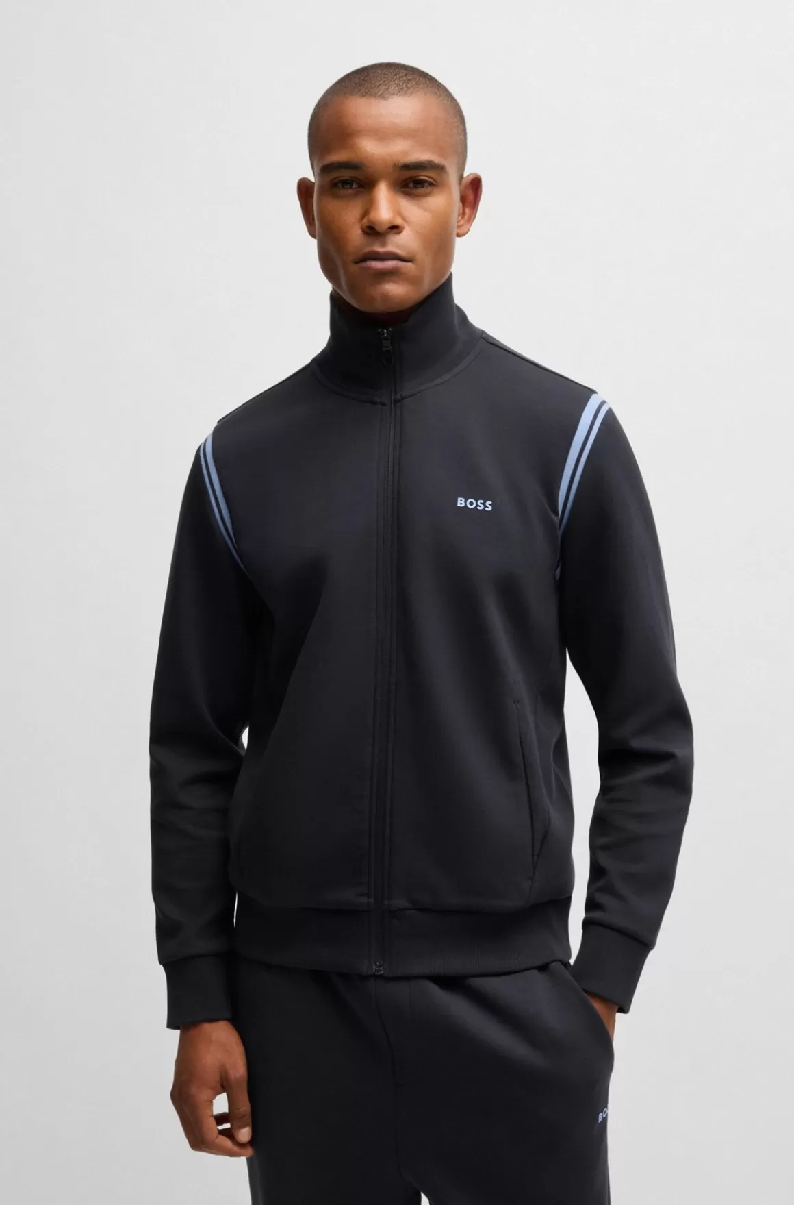 HUGO BOSS Tracksuit Med Regular Fit I Bomuld Med Stræk Og Stribede Bånd