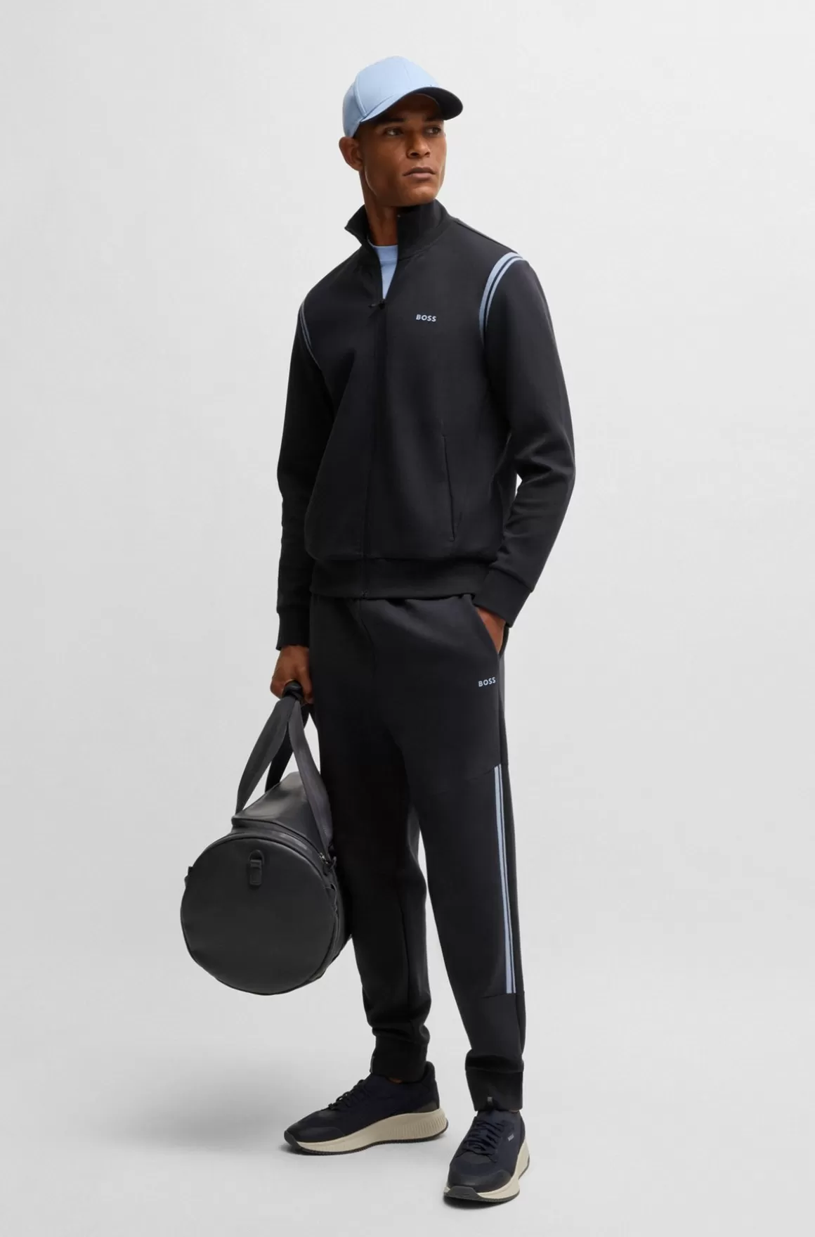 HUGO BOSS Tracksuit Med Regular Fit I Bomuld Med Stræk Og Stribede Bånd