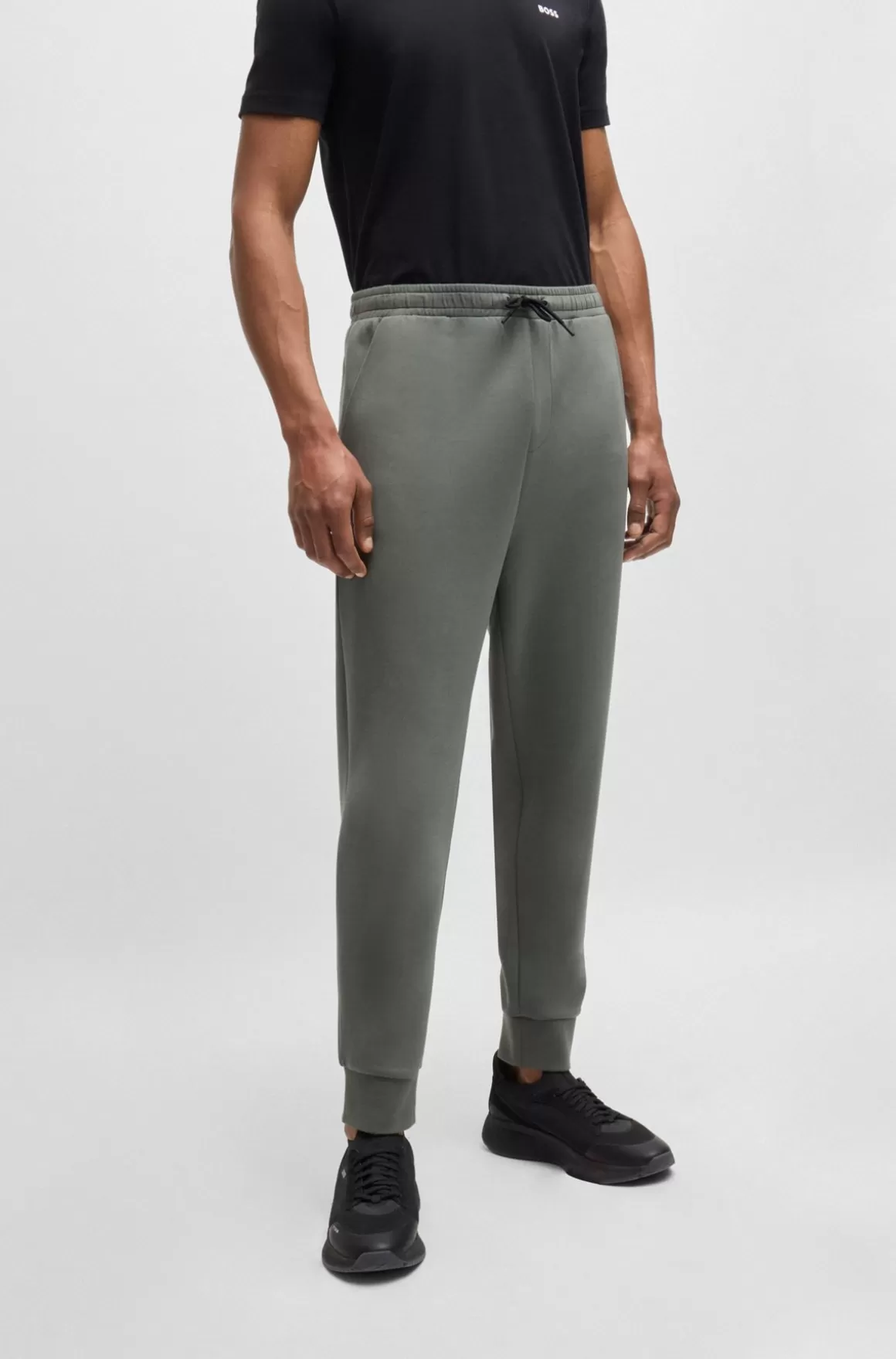 HUGO BOSS Tracksuit-bukser I Bomuld Med Stræk Og Logoprint