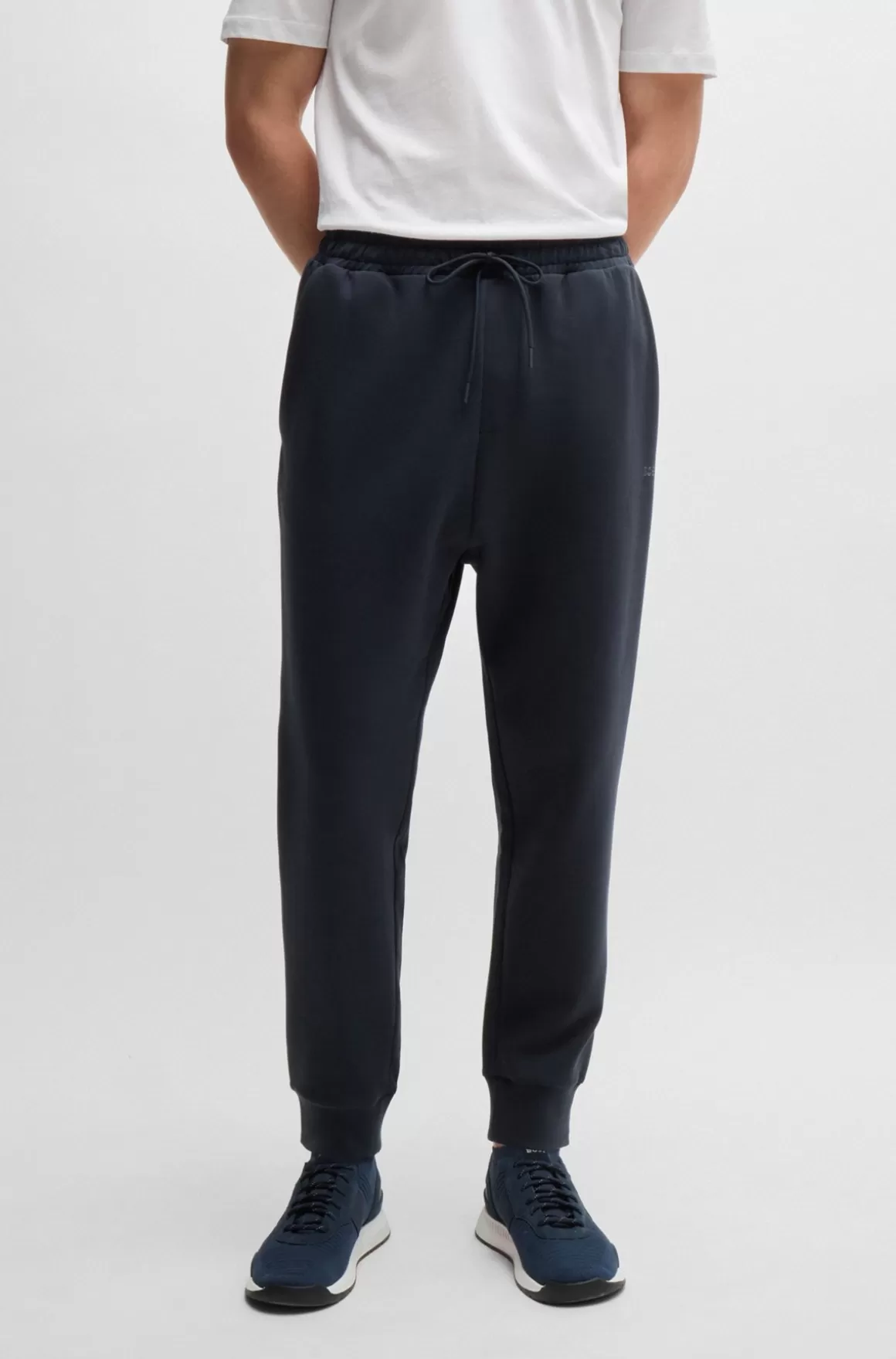 HUGO BOSS Tracksuit-bukser I Bomuld Med Stræk Og Logoprint