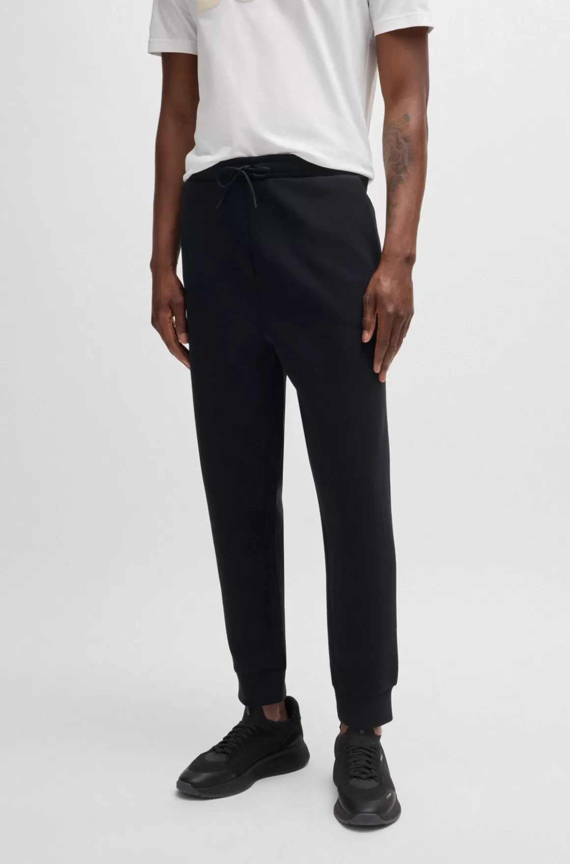 HUGO BOSS Tracksuit-bukser I Bomuld Med Stræk Og Logoprint