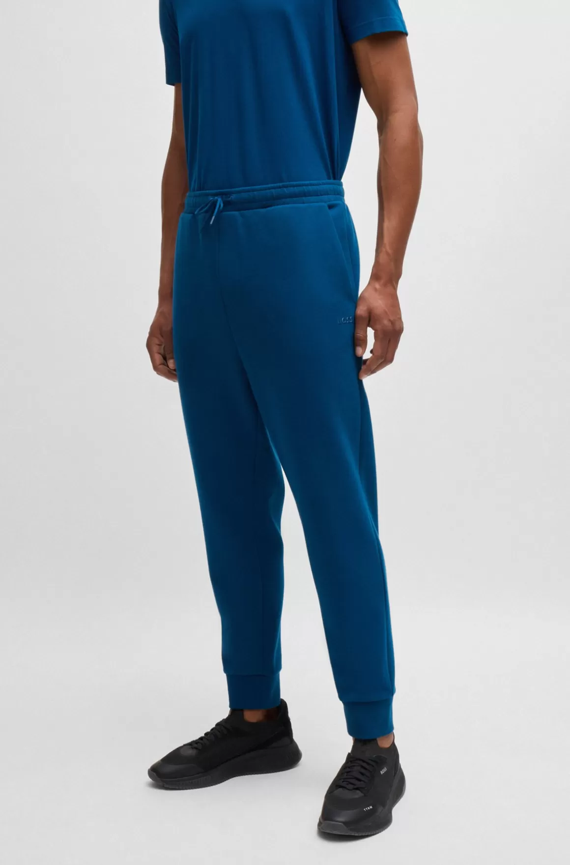 HUGO BOSS Tracksuit-bukser I Bomuld Med Stræk Og Logoprint