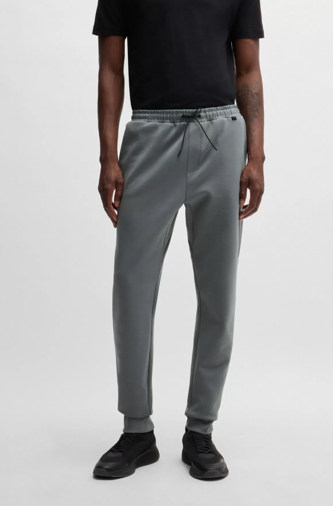 HUGO BOSS Tracksuit-bukser I Bomuldsblanding Med Dekorativt Reflekterende Logo