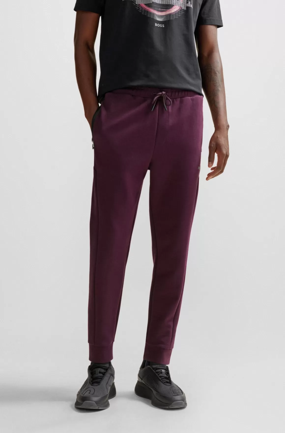 HUGO BOSS Tracksuit-bukser I Bomuldsblanding Med HD-logoprint