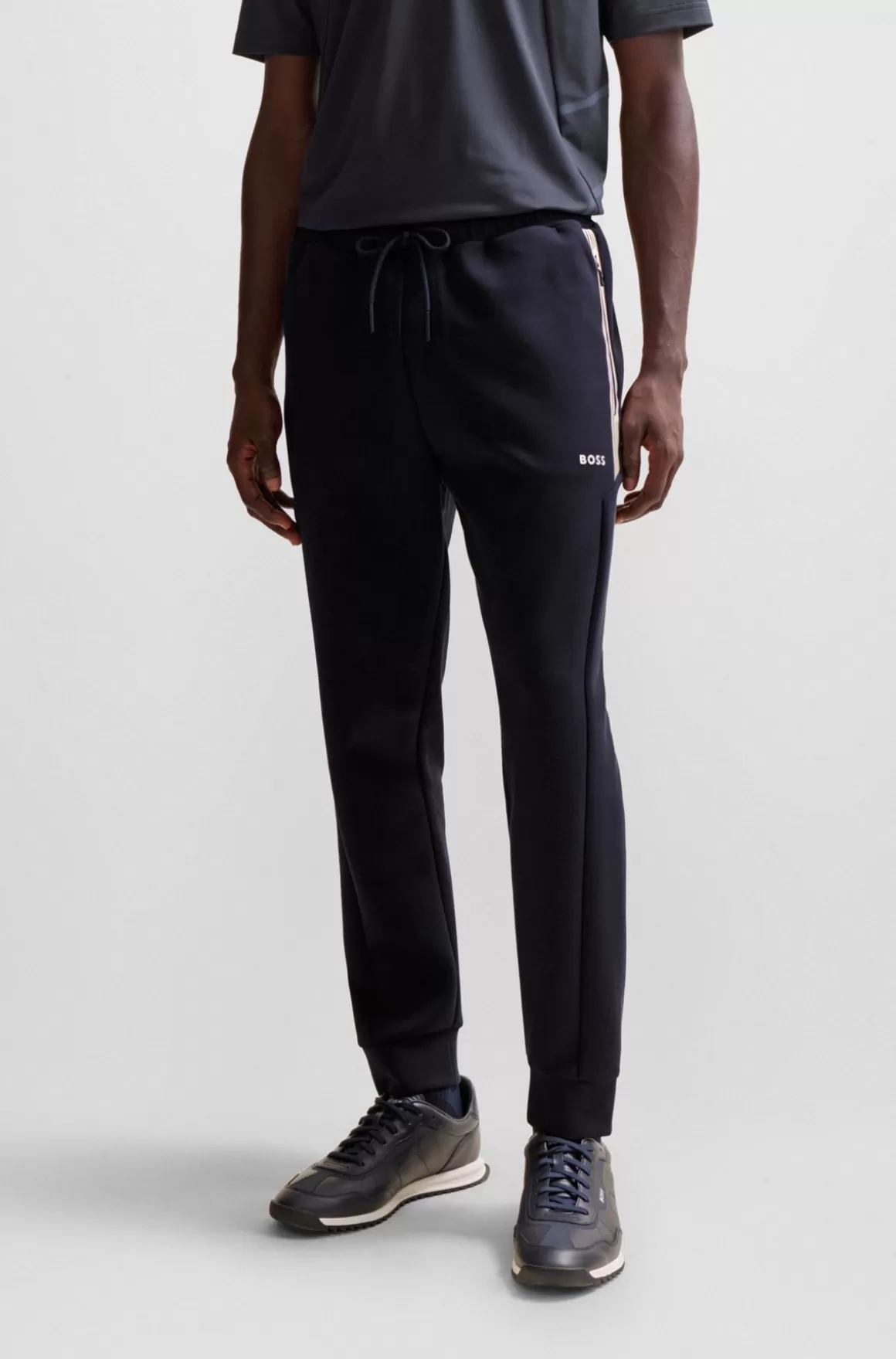 HUGO BOSS Tracksuit-bukser I Bomuldsblanding Med HD-logoprint