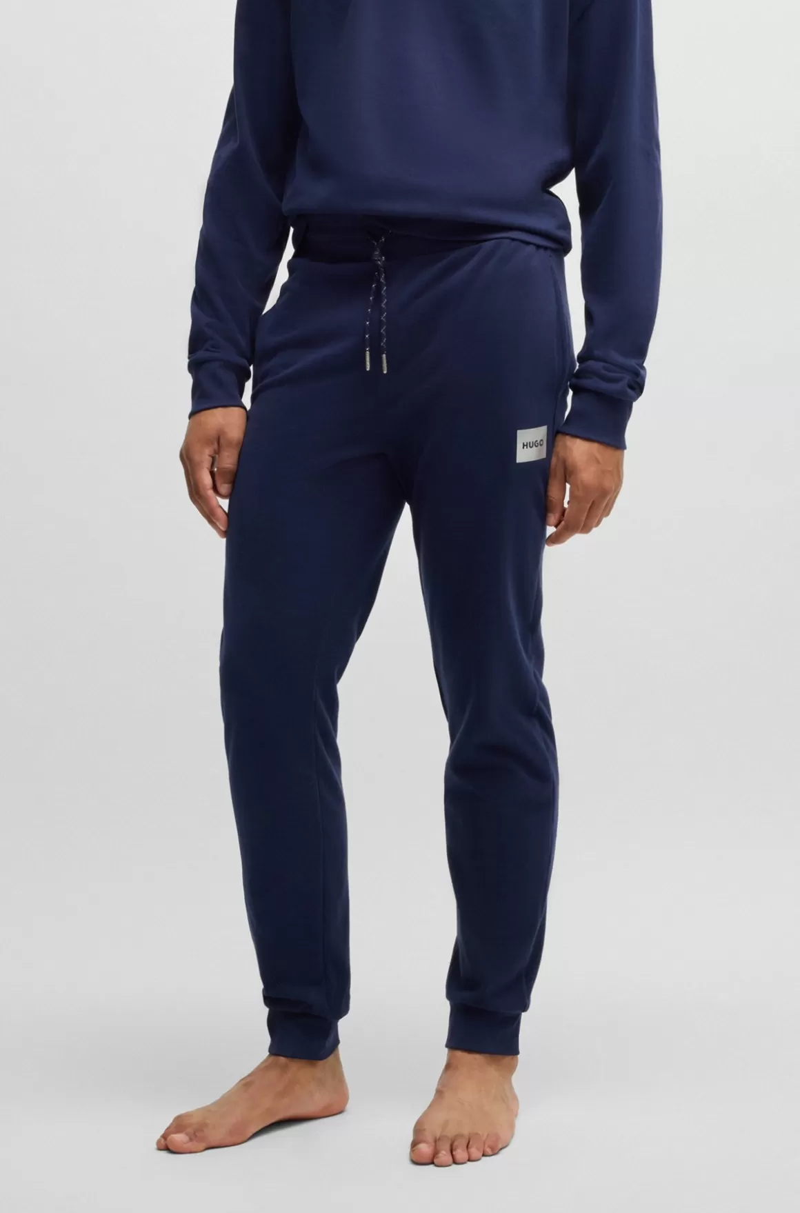 HUGO BOSS Tracksuit-bukser I Bomuldsblanding Med Metallisk Logomærkat