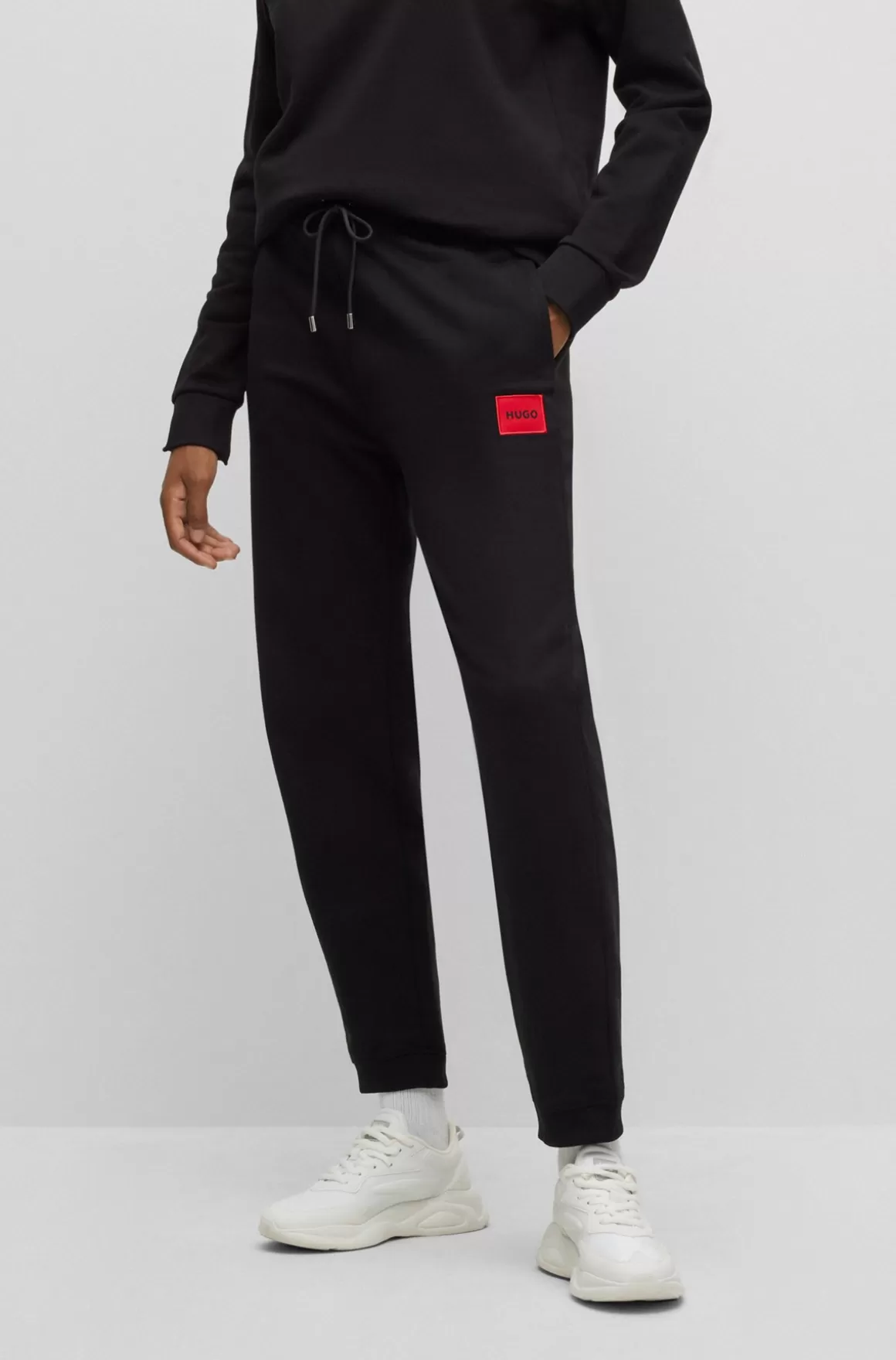 HUGO BOSS Tracksuit-bukser I Bomuldsfrotté Med Logomærkat