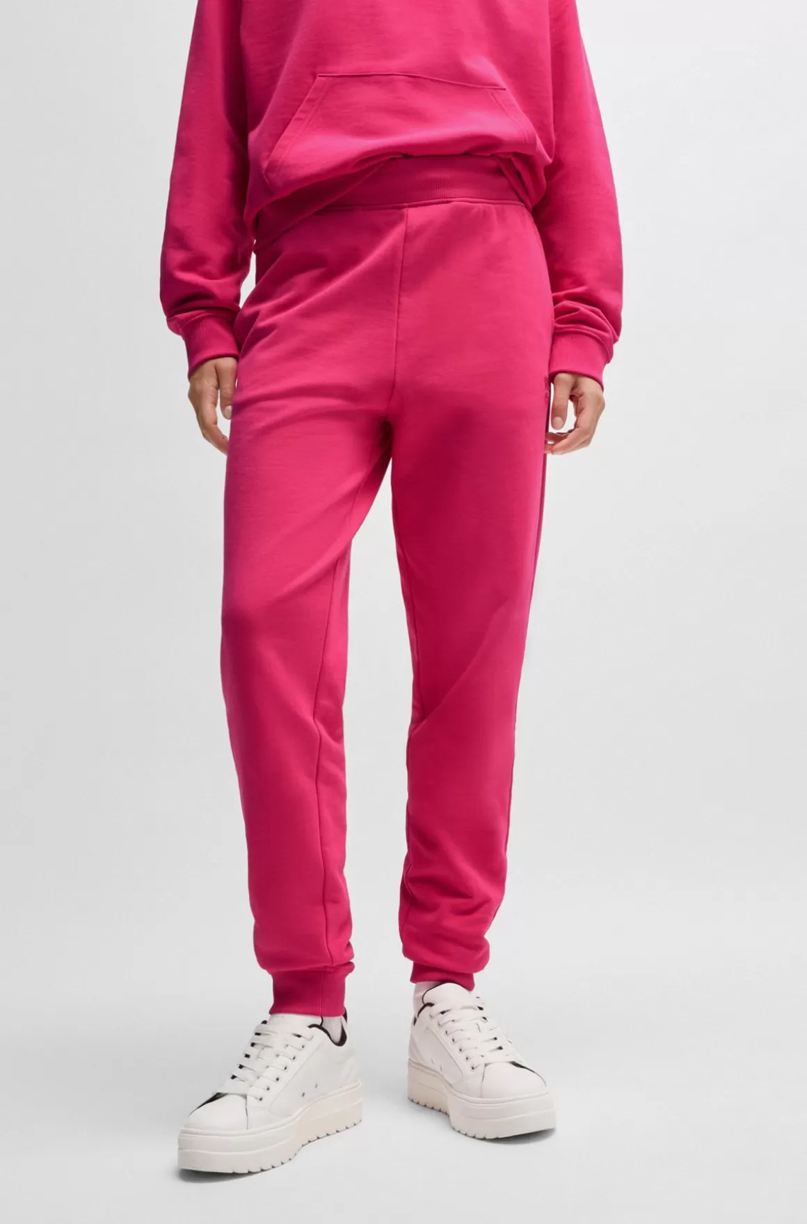 HUGO BOSS Tracksuit-bukser I Bomuldsfrotté Med Stablet Logo