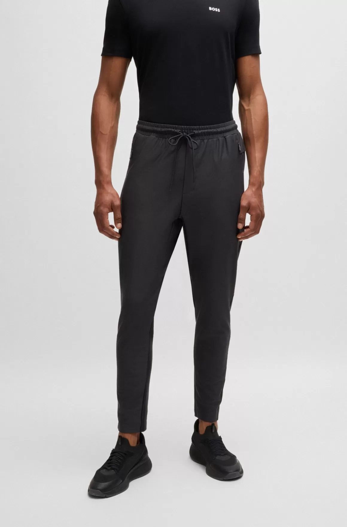 HUGO BOSS Tracksuit-bukser Med Aktivt Stræk Og Dekorative Reflekterende Detaljer