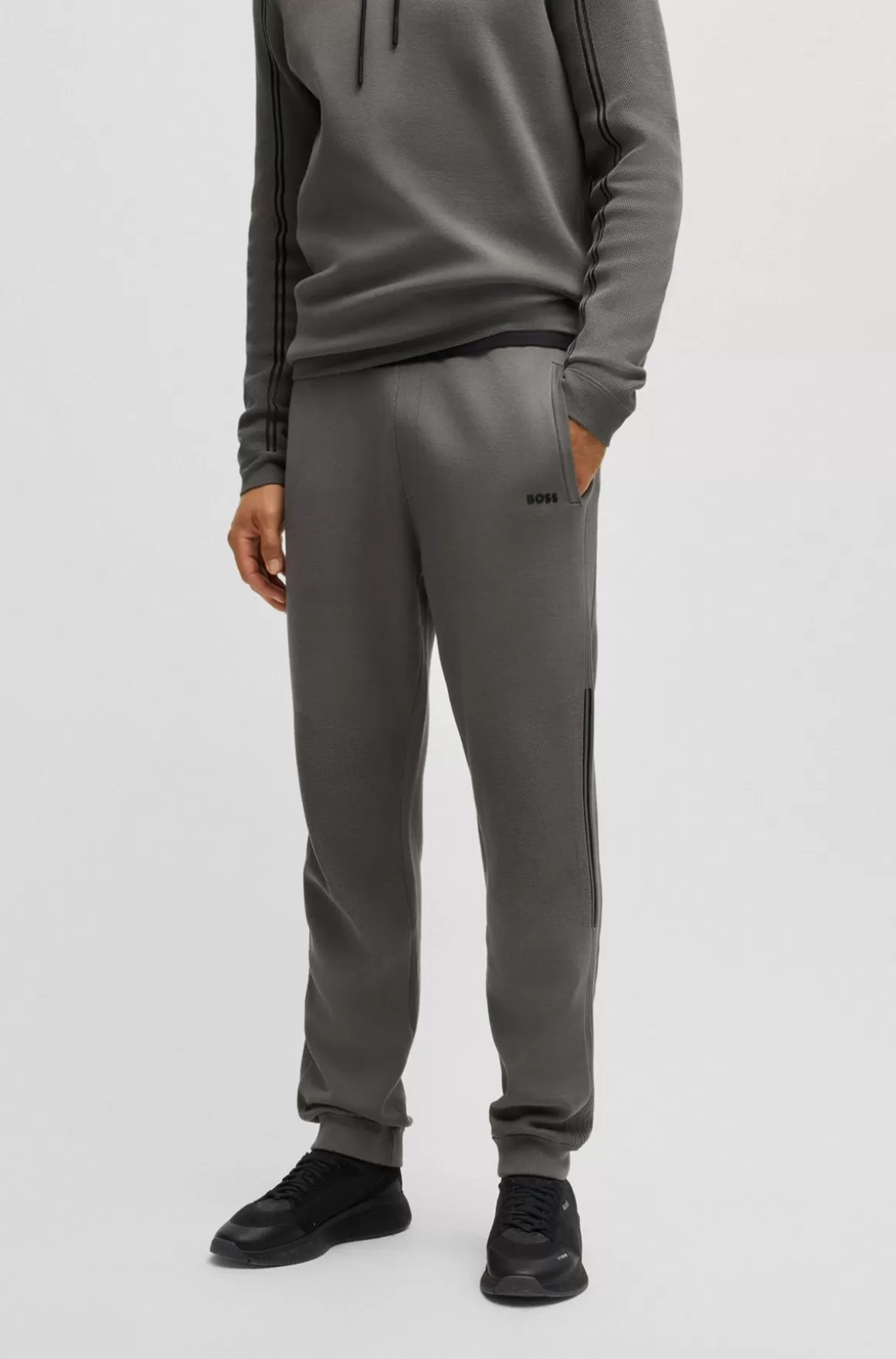 HUGO BOSS Tracksuit-bukser Med Regular Fit, Striber Og Branding