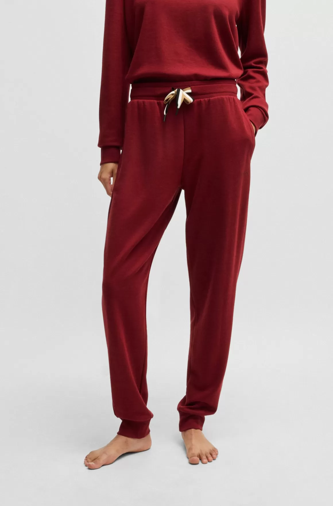 HUGO BOSS Tracksuit-bukser Med Tætsiddende Kant Og Løbesnor Med Signaturstribe
