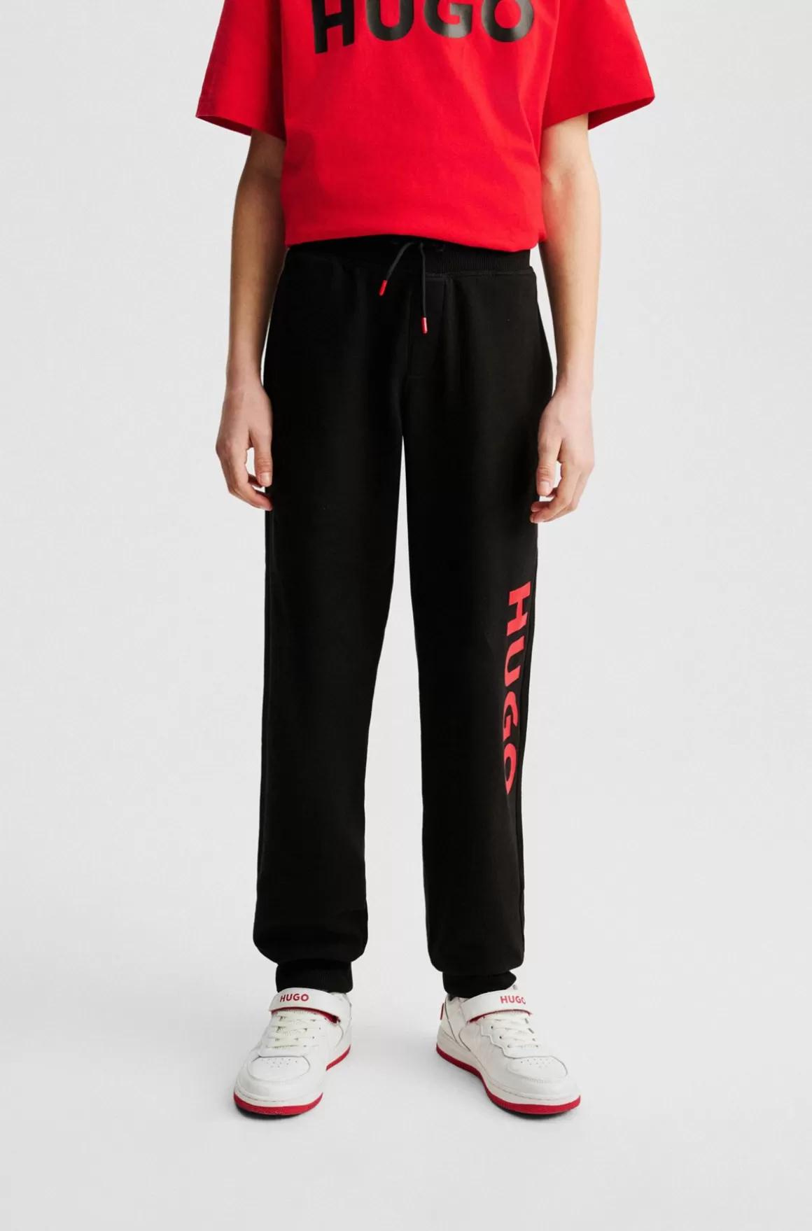 Børn HUGO BOSS Tracksuit-bukser Til Børn I Bomuldsblanding Med Lodret Logoprint