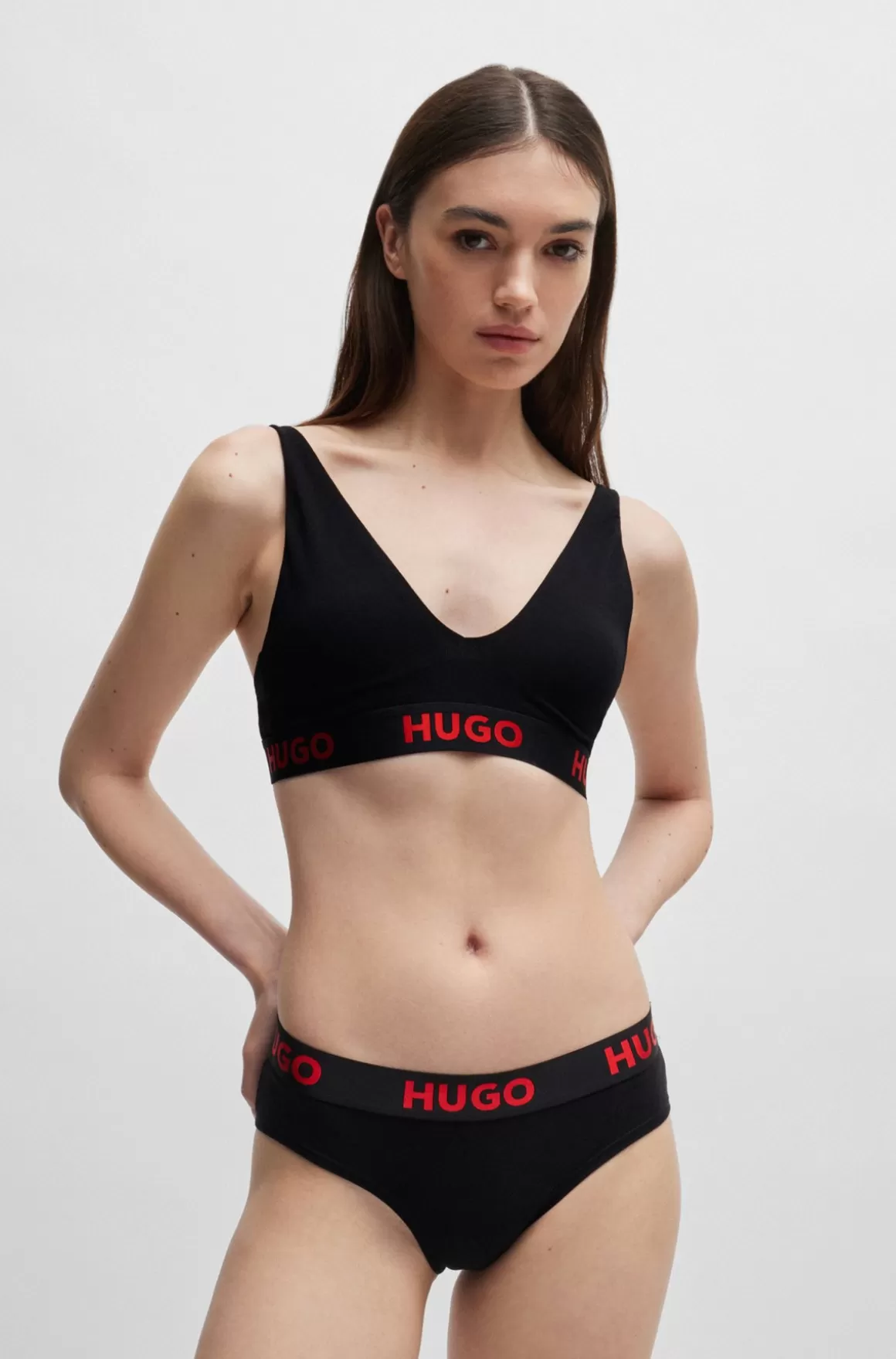 HUGO BOSS Trekants-bh I Bomuld Med Stræk Og Logoer