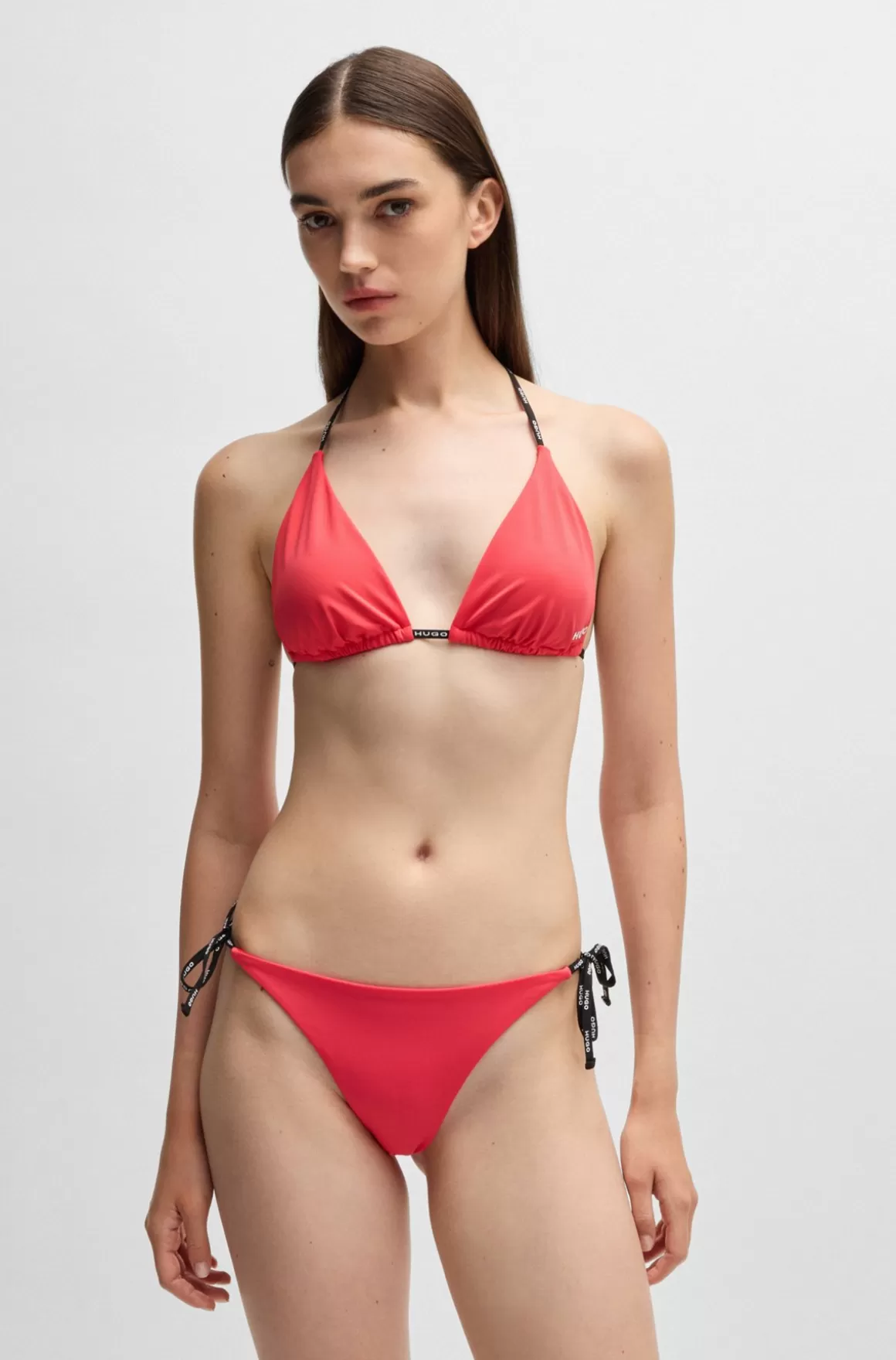 HUGO BOSS Trekantsbikinitop Med Kontrastfulde Logostropper