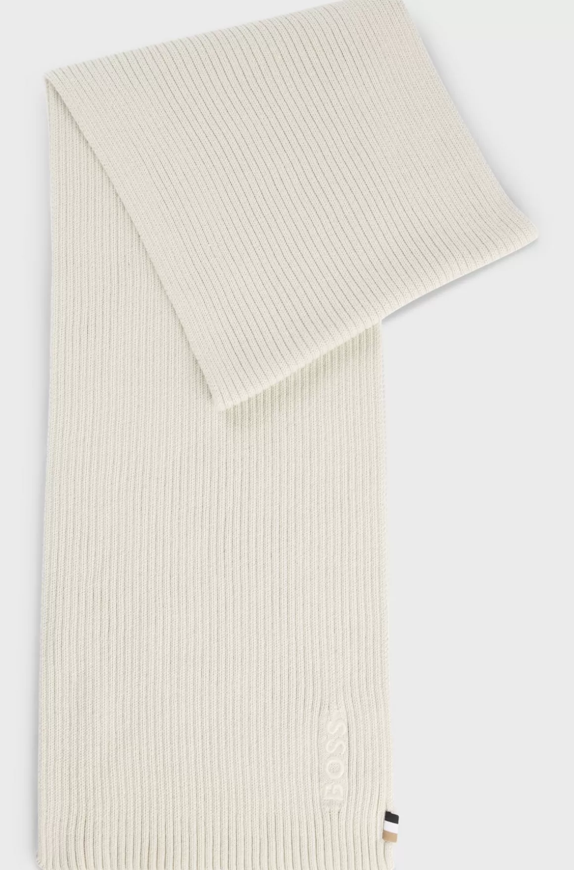 HUGO BOSS Tørklæde I Bomuldsblanding Med Broderet Logo