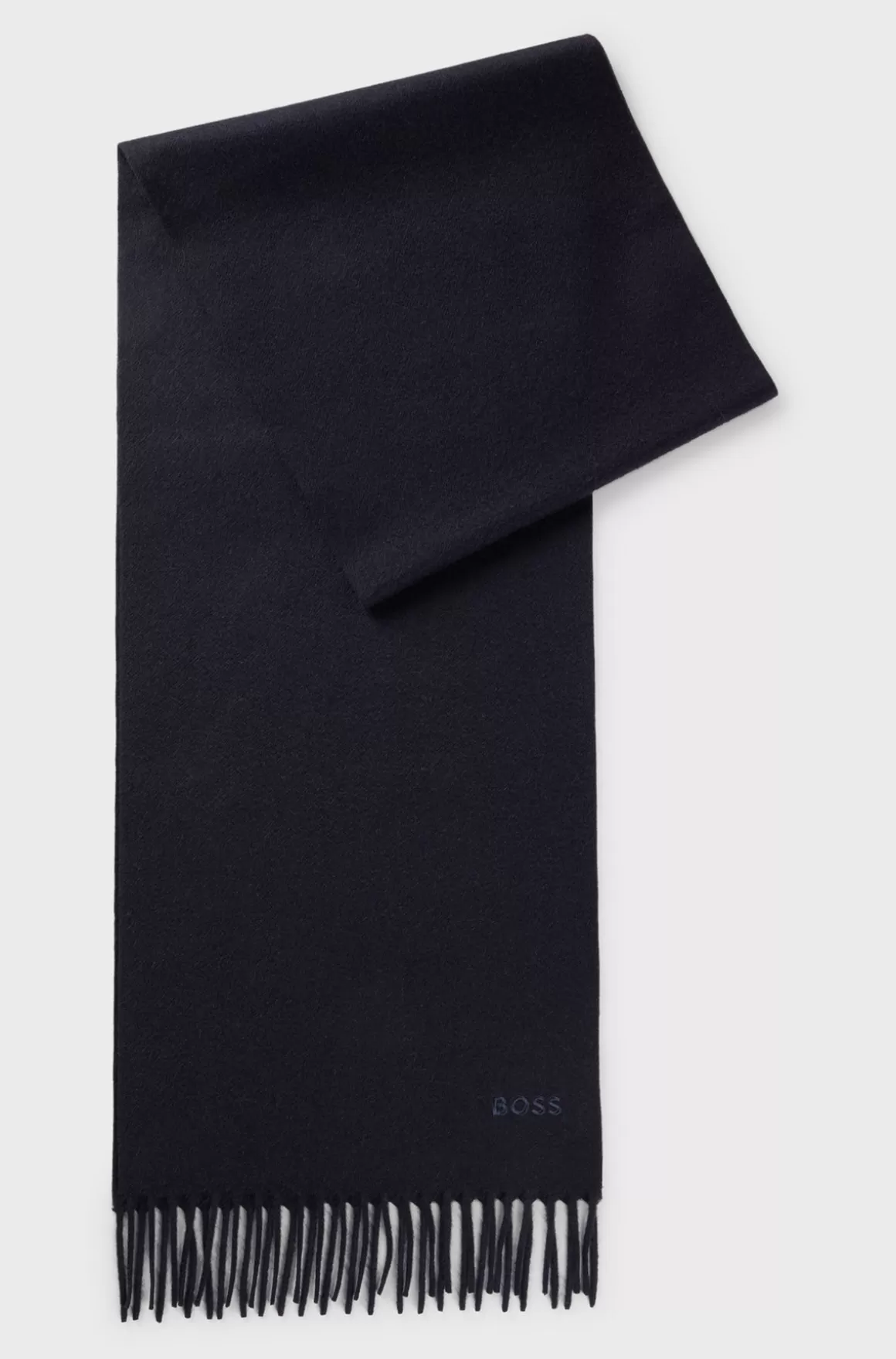 HUGO BOSS Tørklæde I Ren Italiensk Kashmir Med Frynser Og Broderet Logo