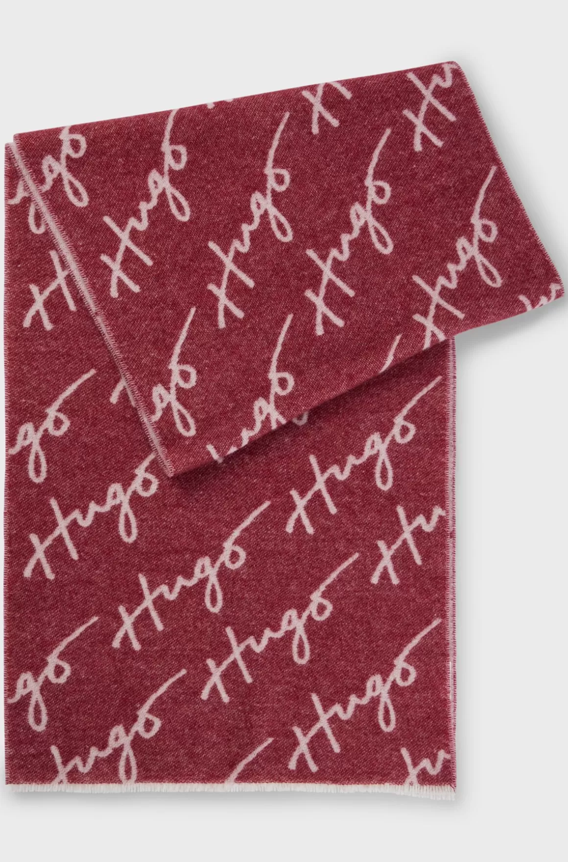 HUGO BOSS Tørklæde I Uldblanding Med Logodetalje