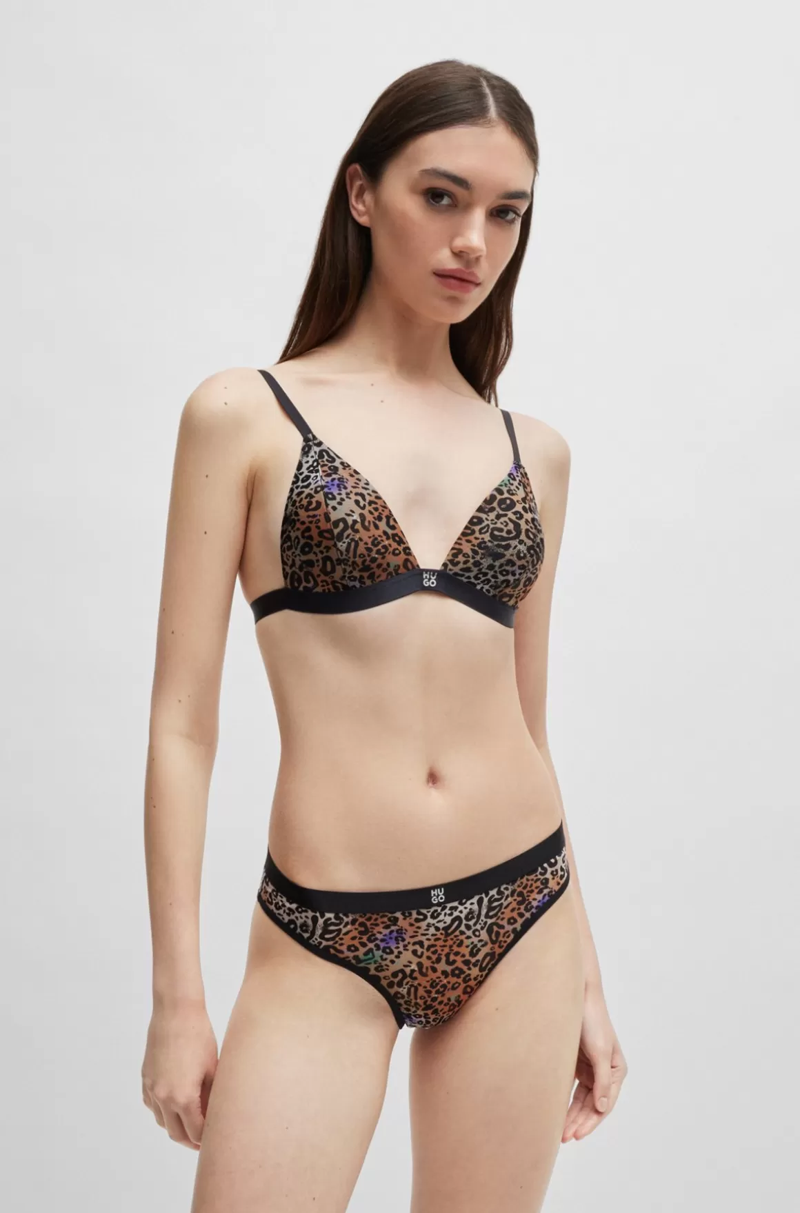 HUGO BOSS Trusser Med Leopardprint Og Logolinning