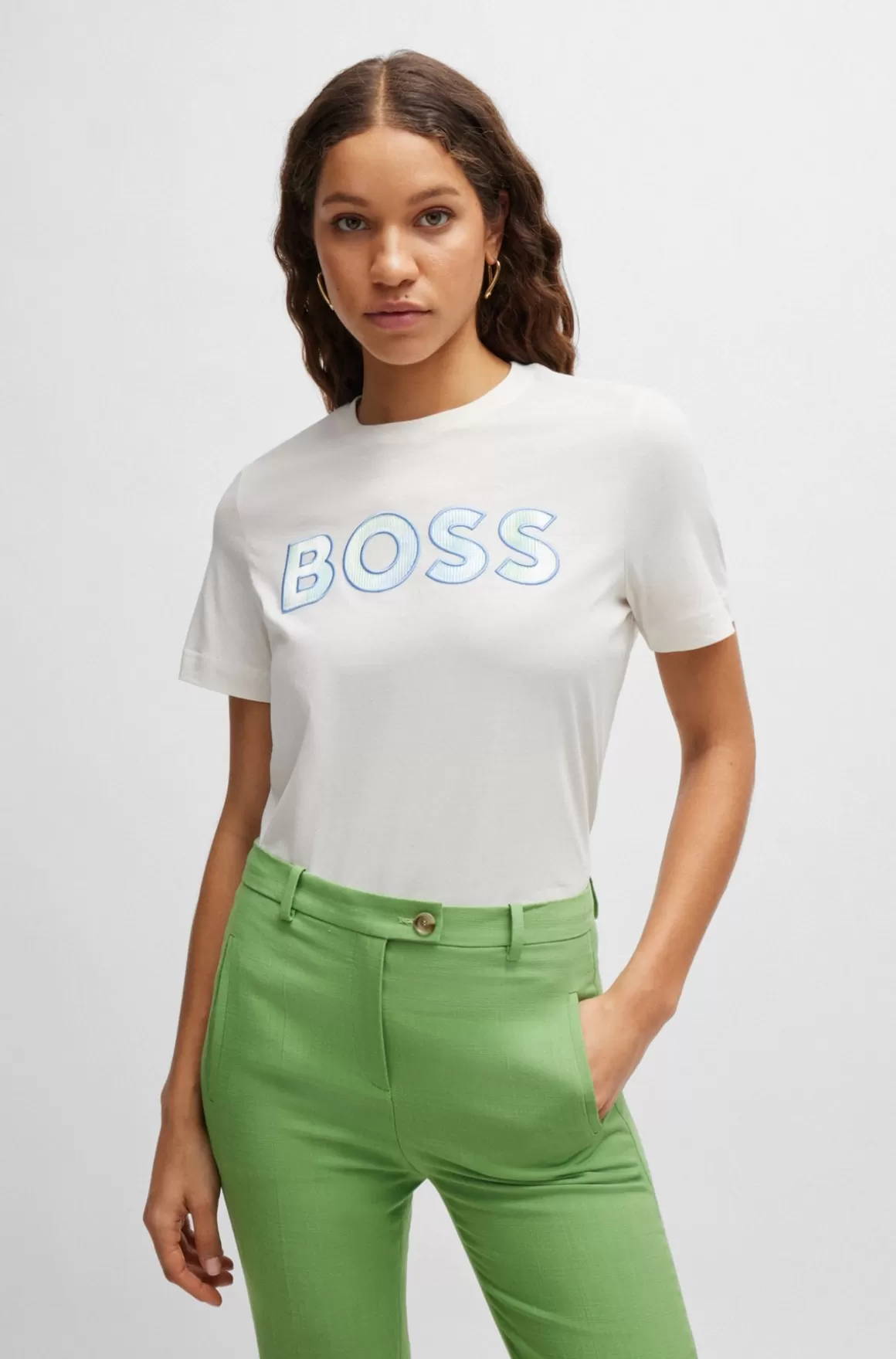 HUGO BOSS T-shirt Af Bomuldsjersey Med Logo