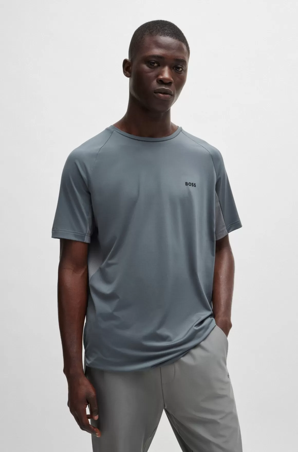 HUGO BOSS T-shirt I Blandede Materialer Med Performance-stræk