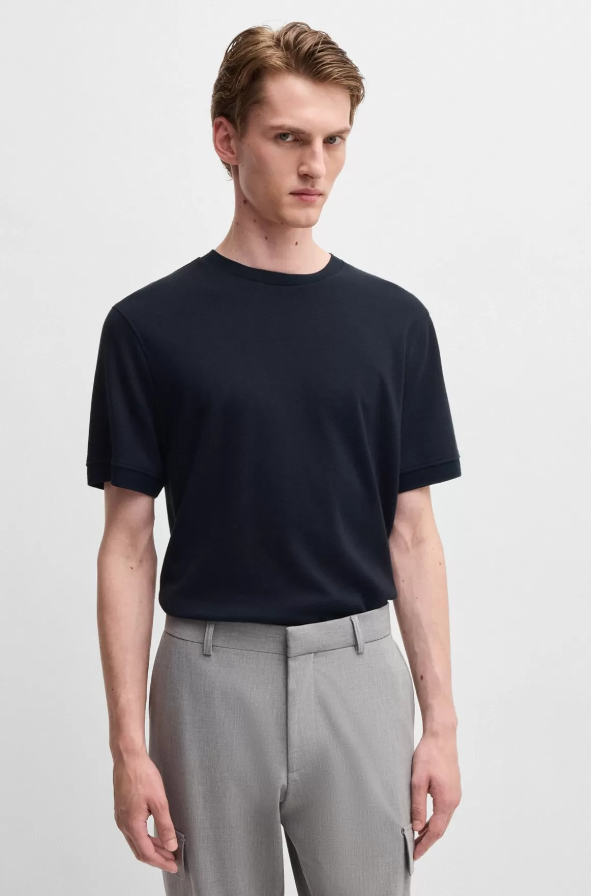 HUGO BOSS T-shirt I Blanding Af Bomuld Og Kashmir Med Antibakteriel Finish