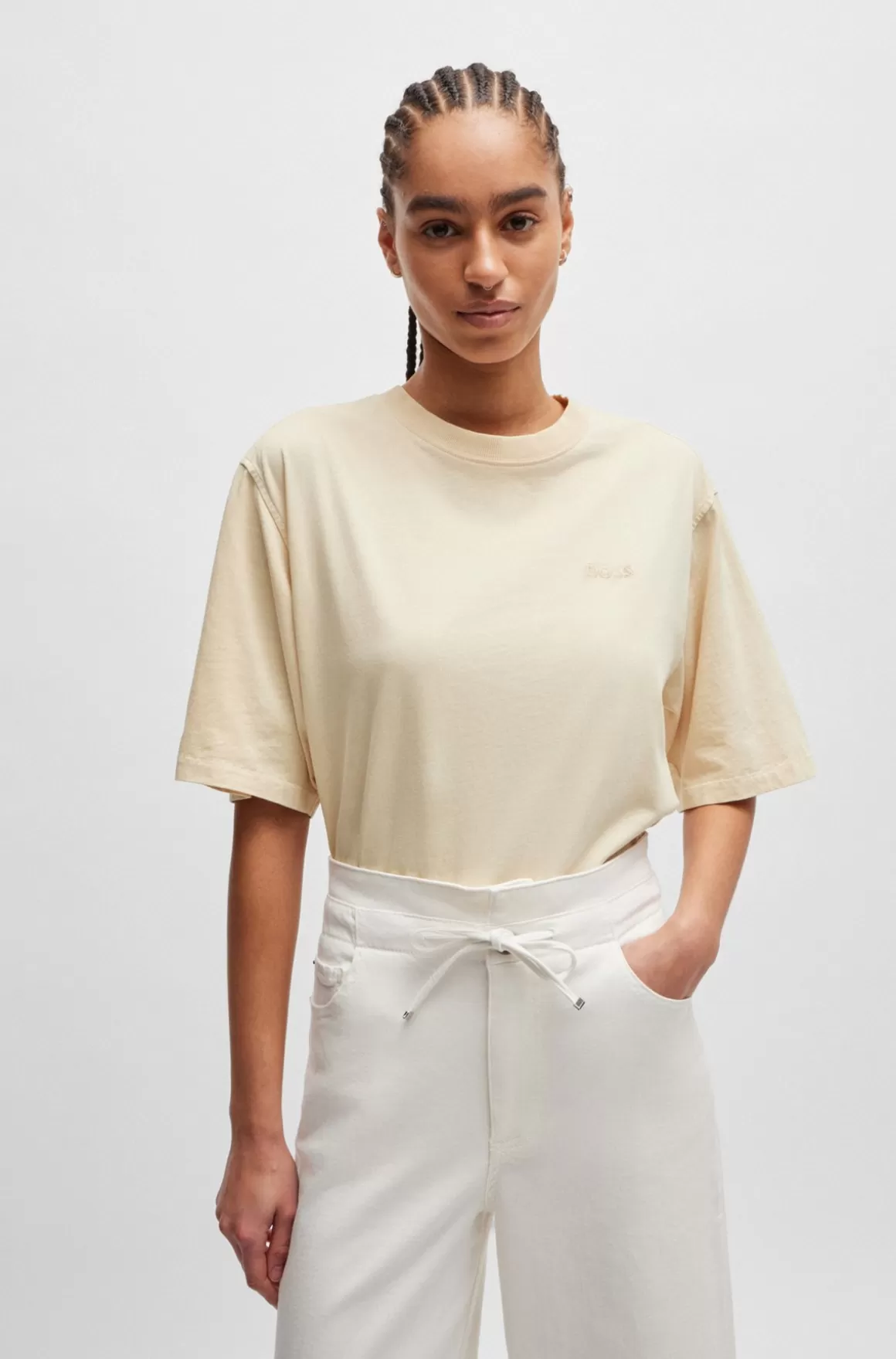 HUGO BOSS T-shirt I Bomuld Med Broderet Logo