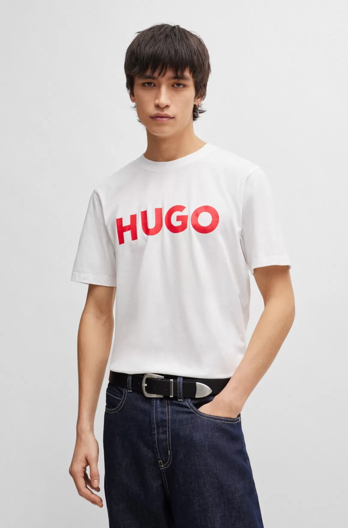 HUGO BOSS T-shirt I Bomuldsjersey I Regular Fit Med Kontrasterende Logo