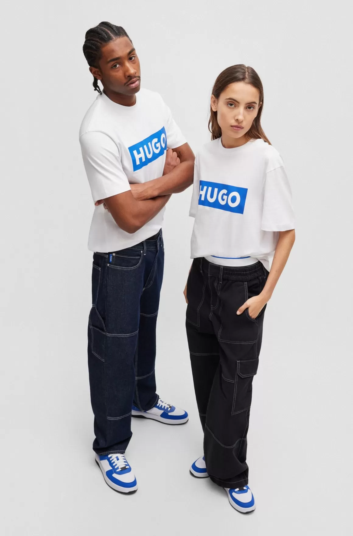HUGO BOSS T-shirt I Bomuldsjersey Med Blåt Logo