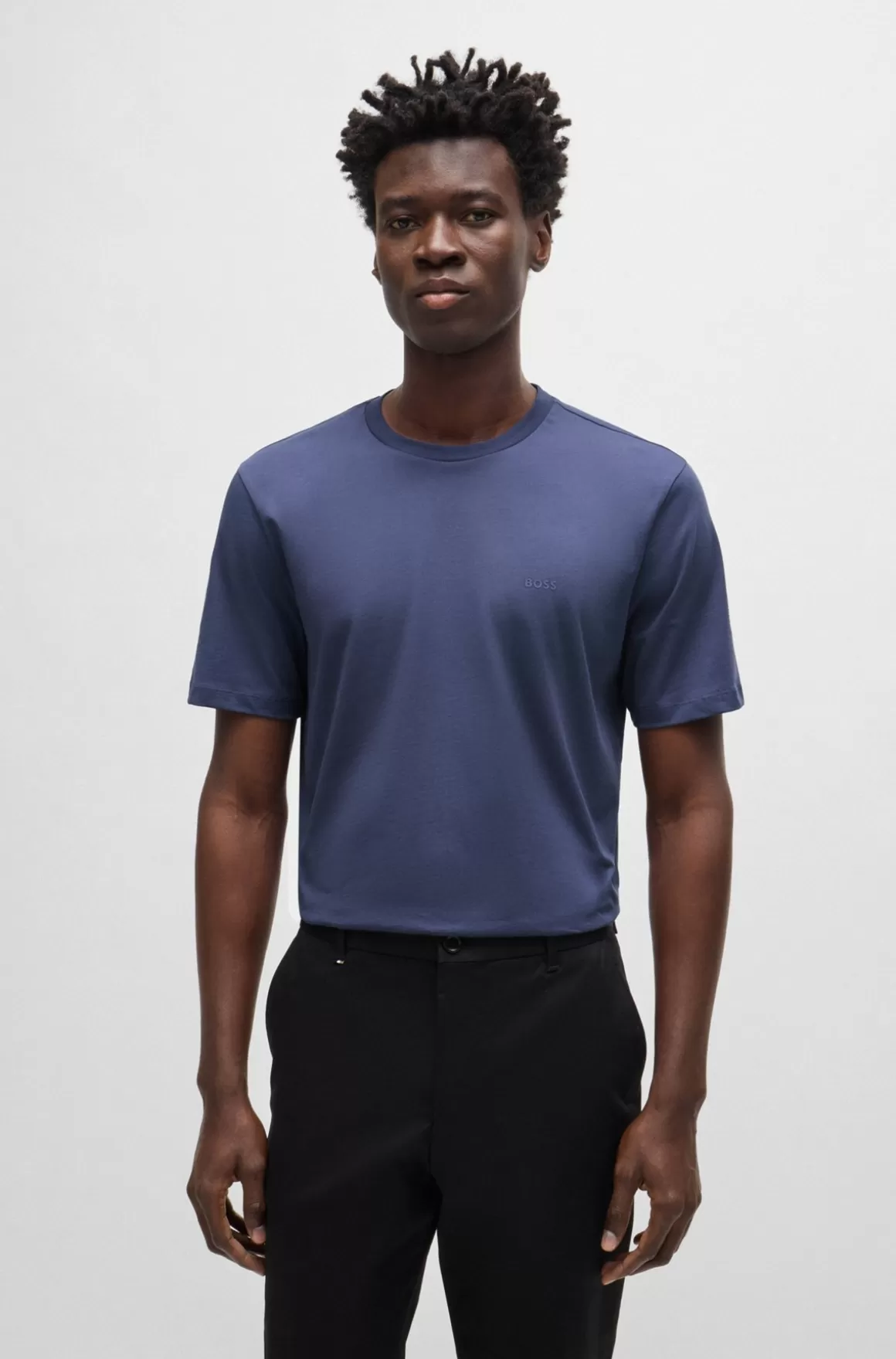 HUGO BOSS T-shirt I Bomuldsjersey Med Gummiprintet Logo